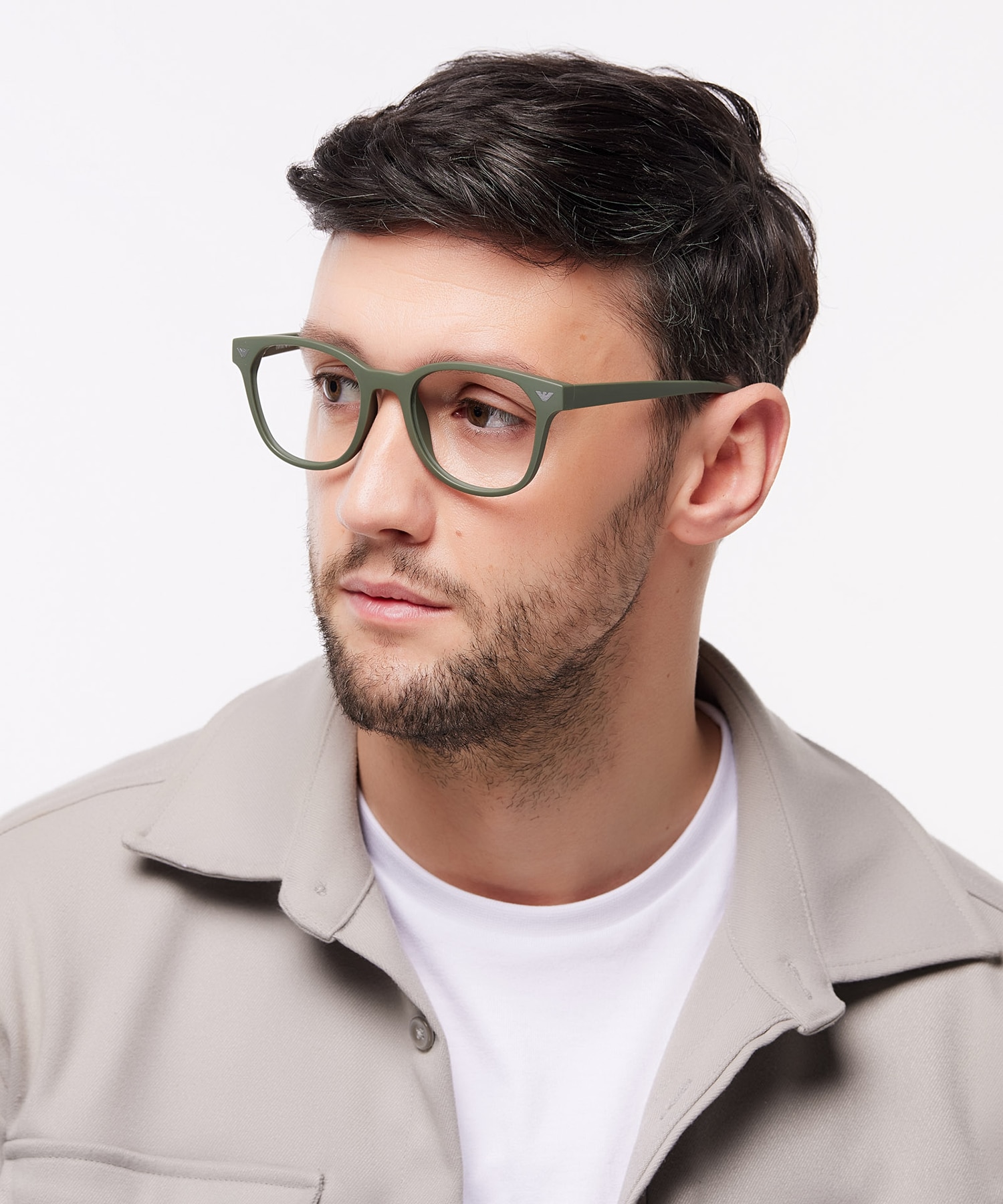 EA3240U Matte Green PlasticEyeglass Frames for Men for Glasses Direct