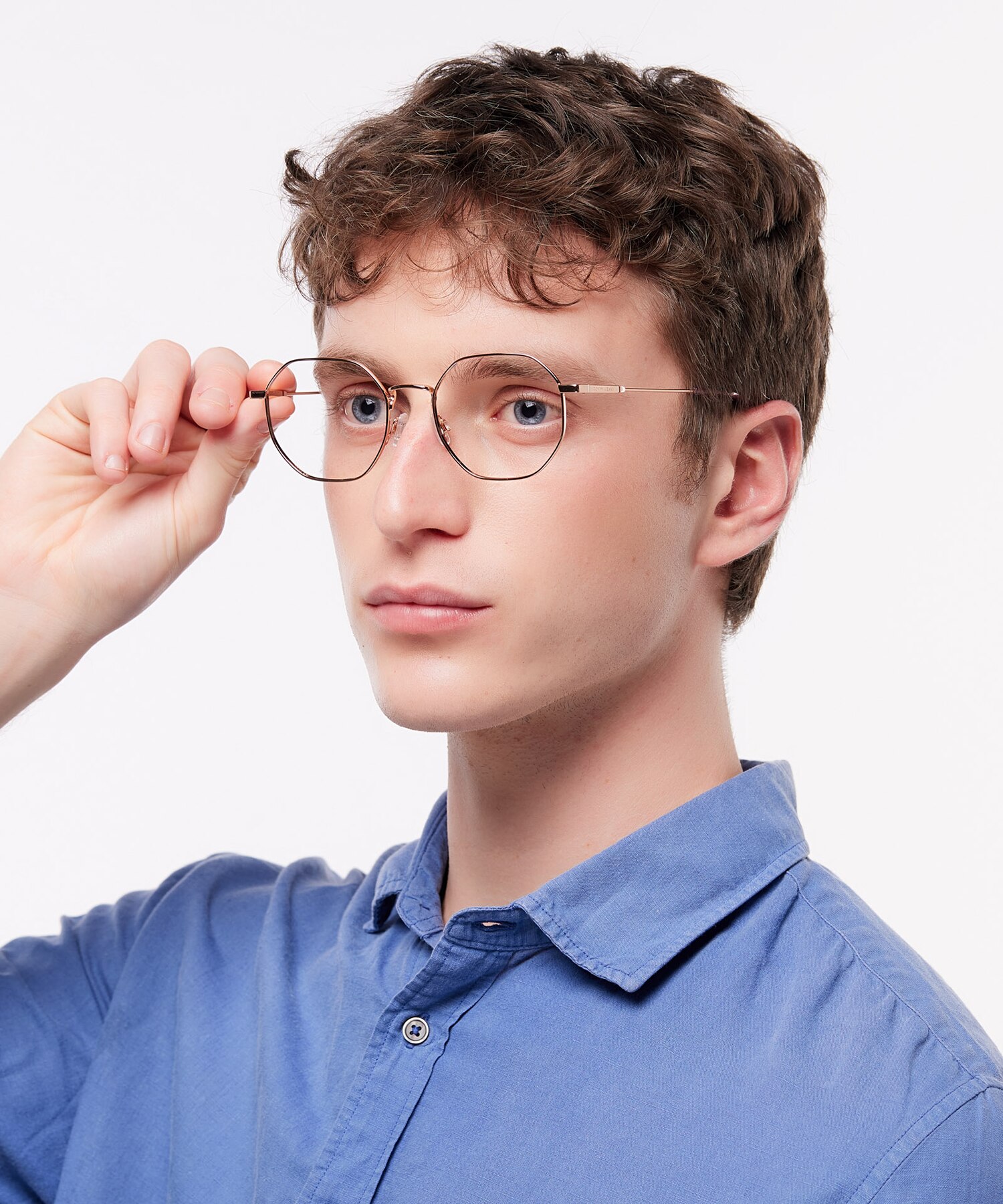 TJ 0096 Gold MetalEyeglass Frames for Men for Glasses Direct