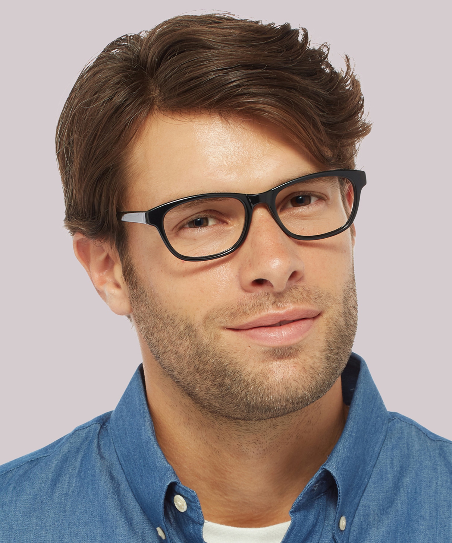 Damica Black PlasticEyeglass Frames for Men for Glasses Direct