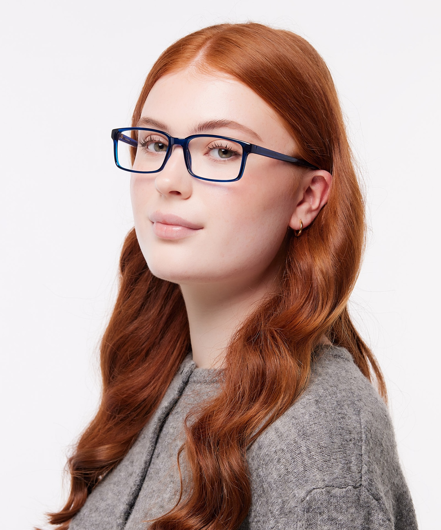 Kabir Crystal Dark Blue PlasticEyeglass Frames for Women for Glasses Direct