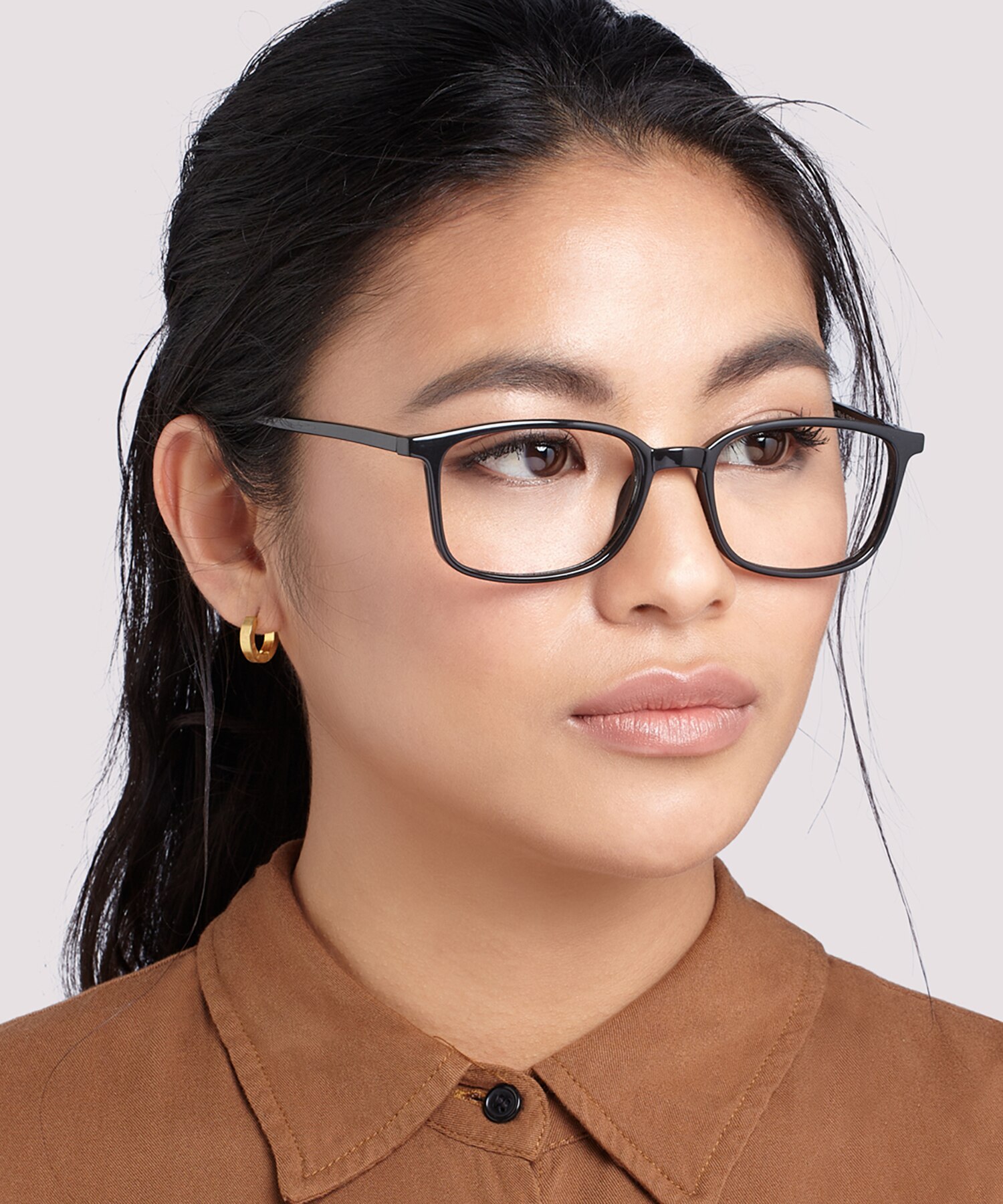 Ashlyn Shiny Black PlasticEyeglass Frames for Women for Glasses Direct