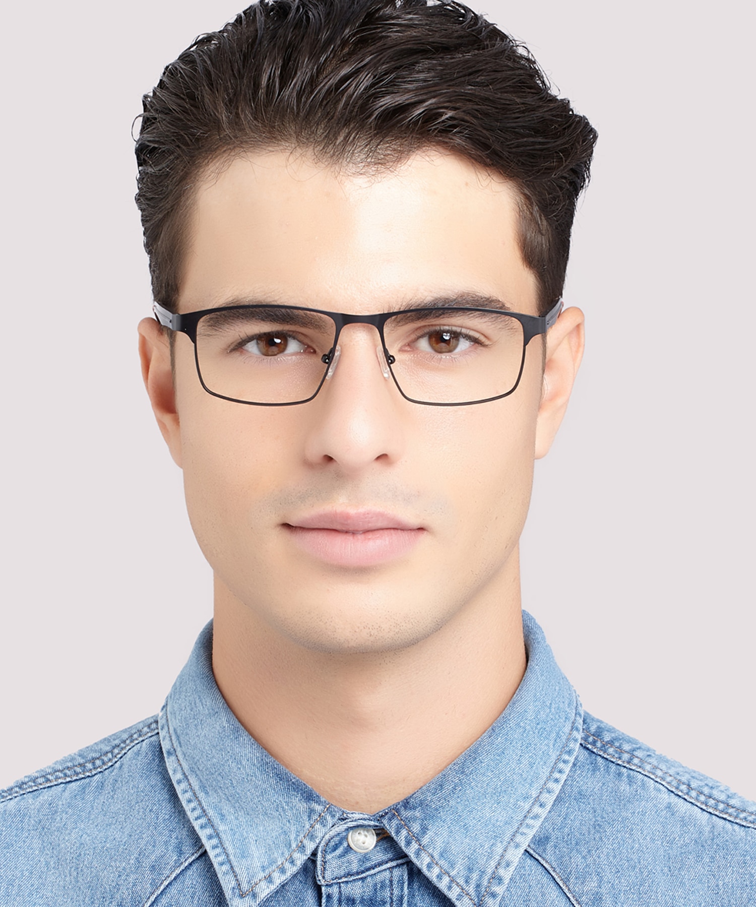 Albert Matte Black MetalEyeglass Frames for Men for Glasses Direct