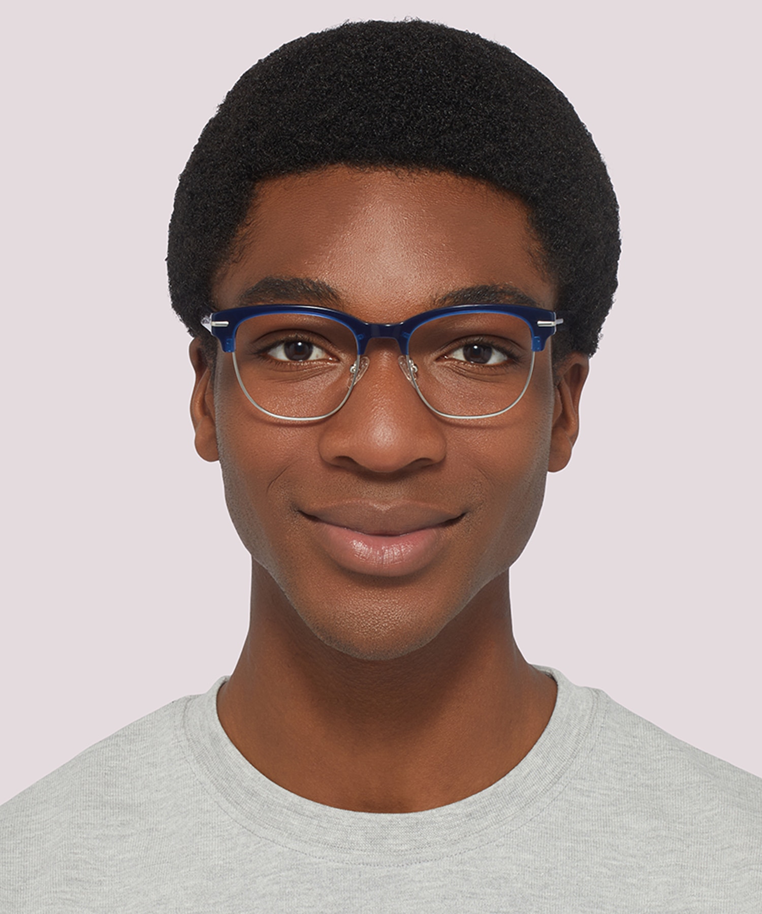 Greenford Navy Blue MetalEyeglass Frames for Men for Glasses Direct
