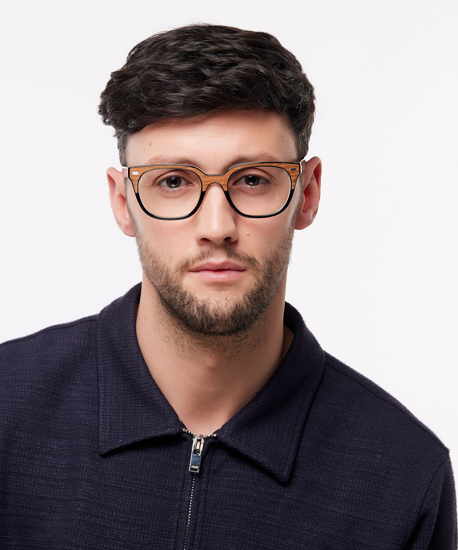 Hanwell Light Brown Wood Crystal AcetateEyeglass Frames for Men for Glasses Direct
