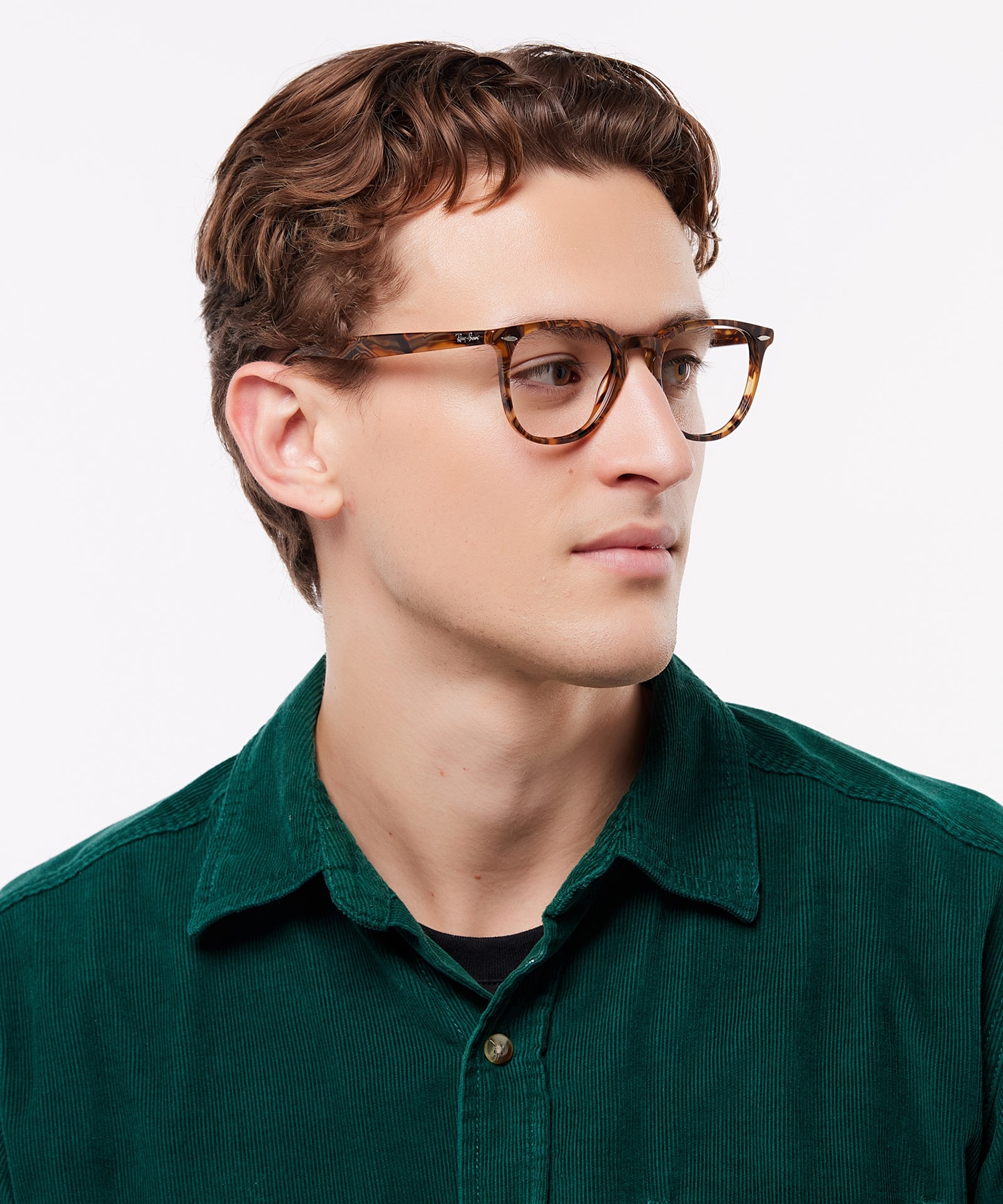 RB7159 Transparent Fantasy Brown Yellow PlasticEyeglass Frames for Men for Glasses Direct
