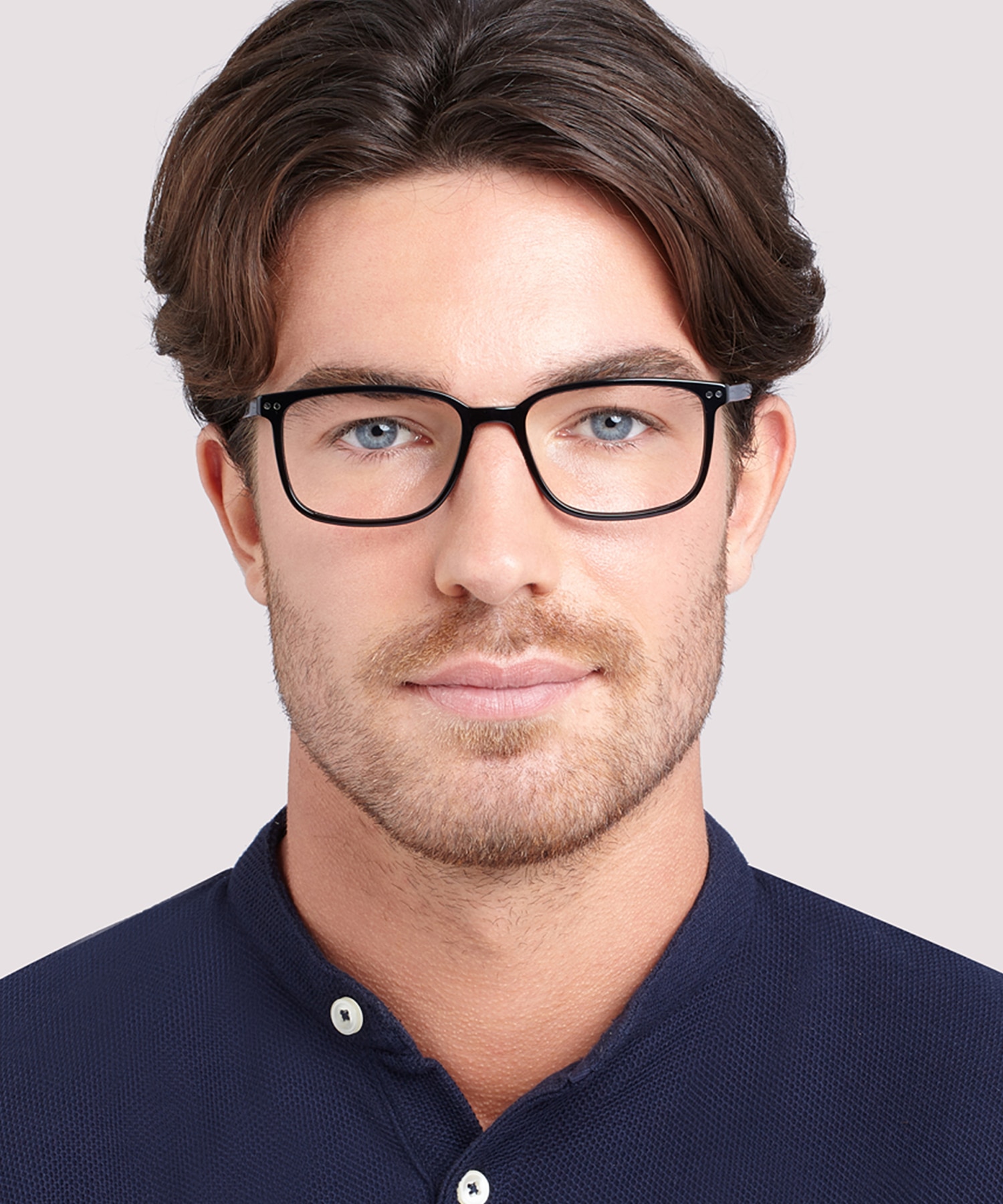 Andre Shiny Black & Grey AcetateEyeglass Frames for Men for Glasses Direct