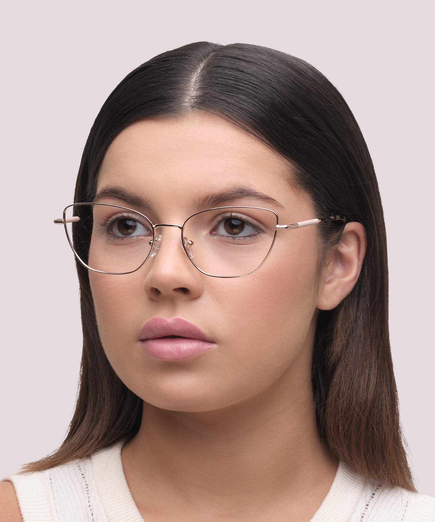 Heidi Shiny Rose Gold MetalEyeglass Frames for Women for Glasses Direct