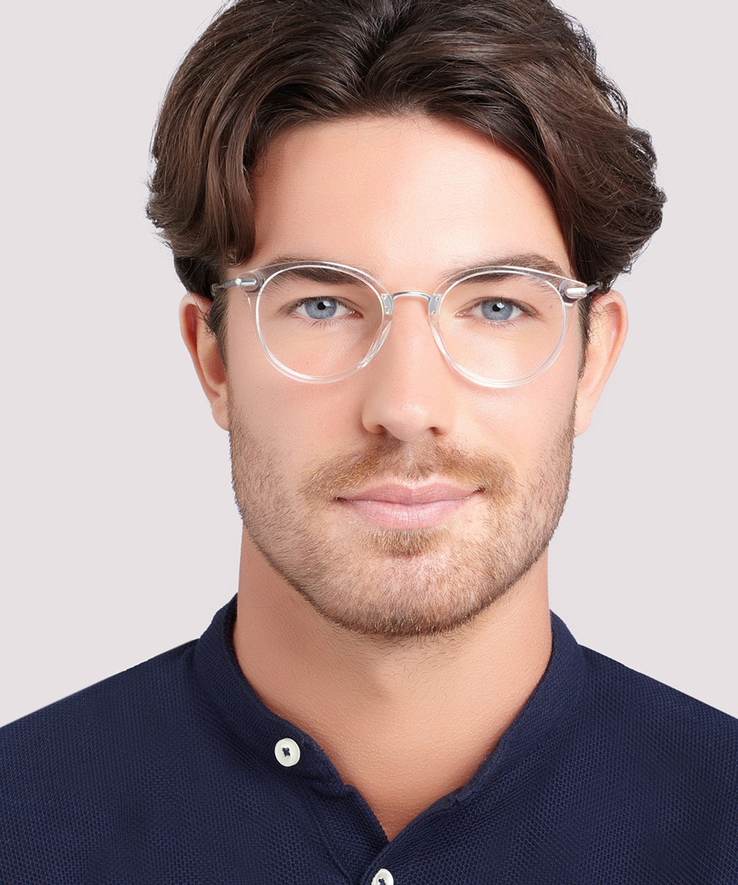 Bow Shiny Crystal & Silver AcetateEyeglass Frames for Men for Glasses Direct