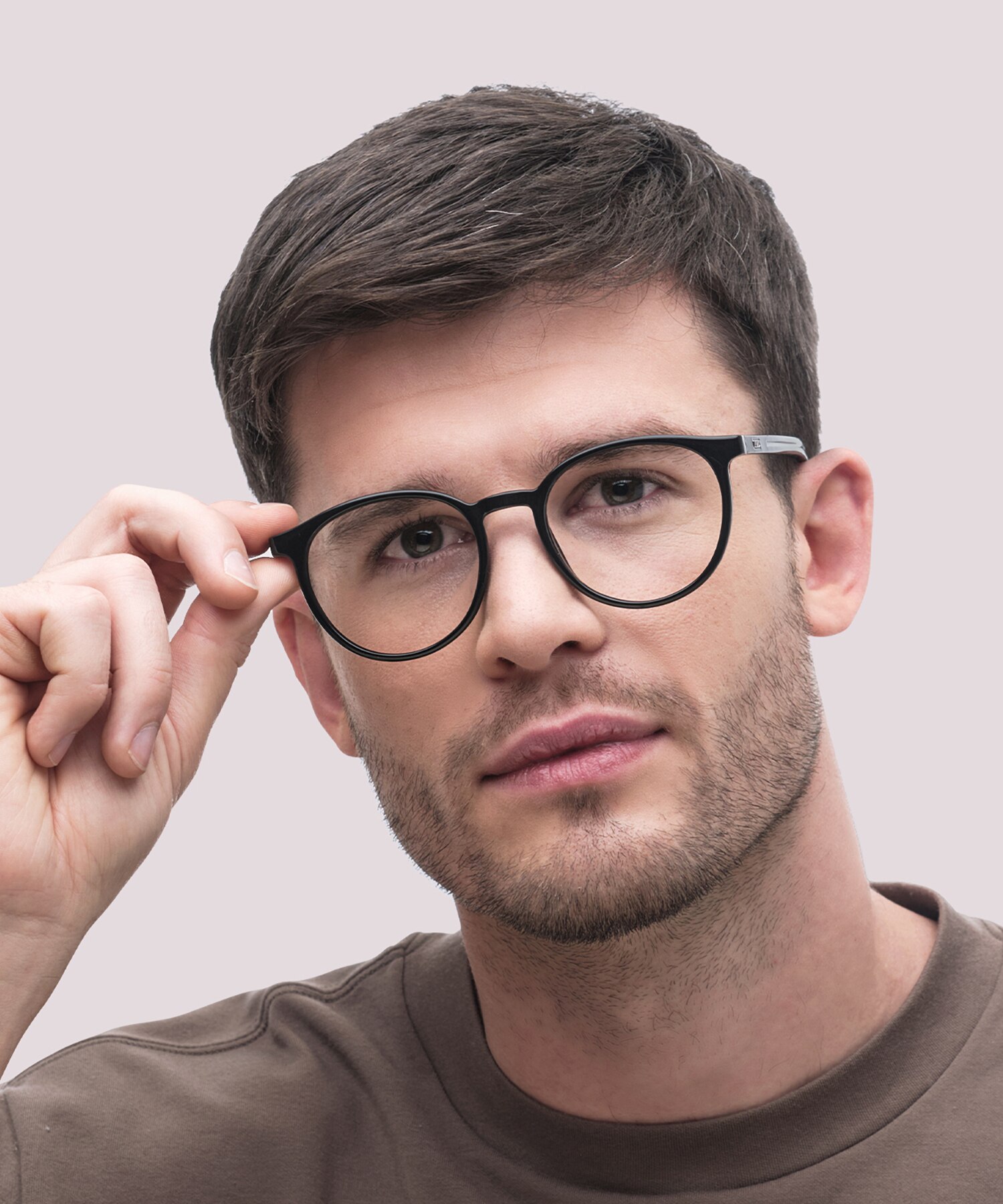 LV 5048 Black Shiny PlasticEyeglass Frames for Men for Glasses Direct