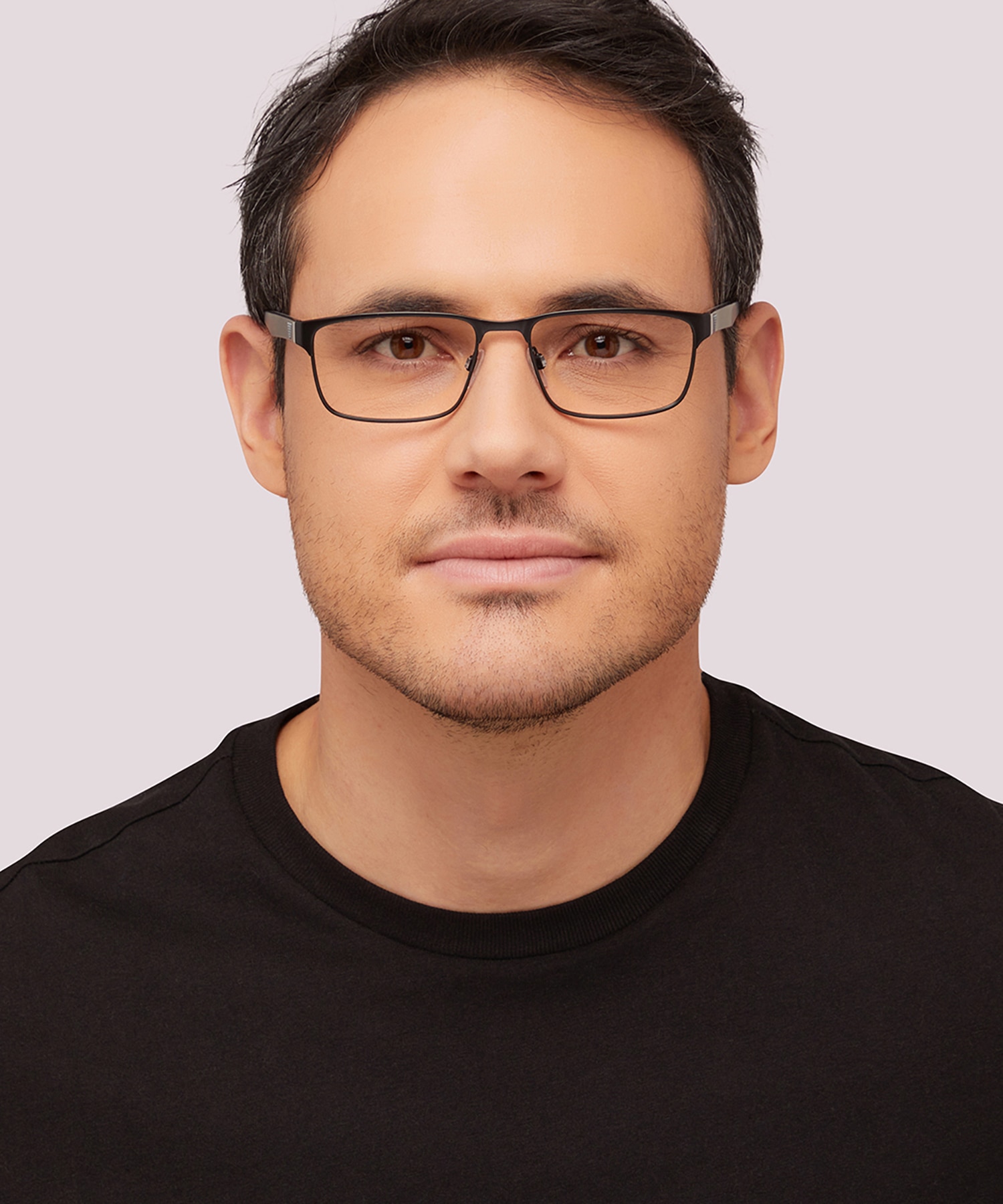 EA1105 Matte Black MetalEyeglass Frames for Men for Glasses Direct