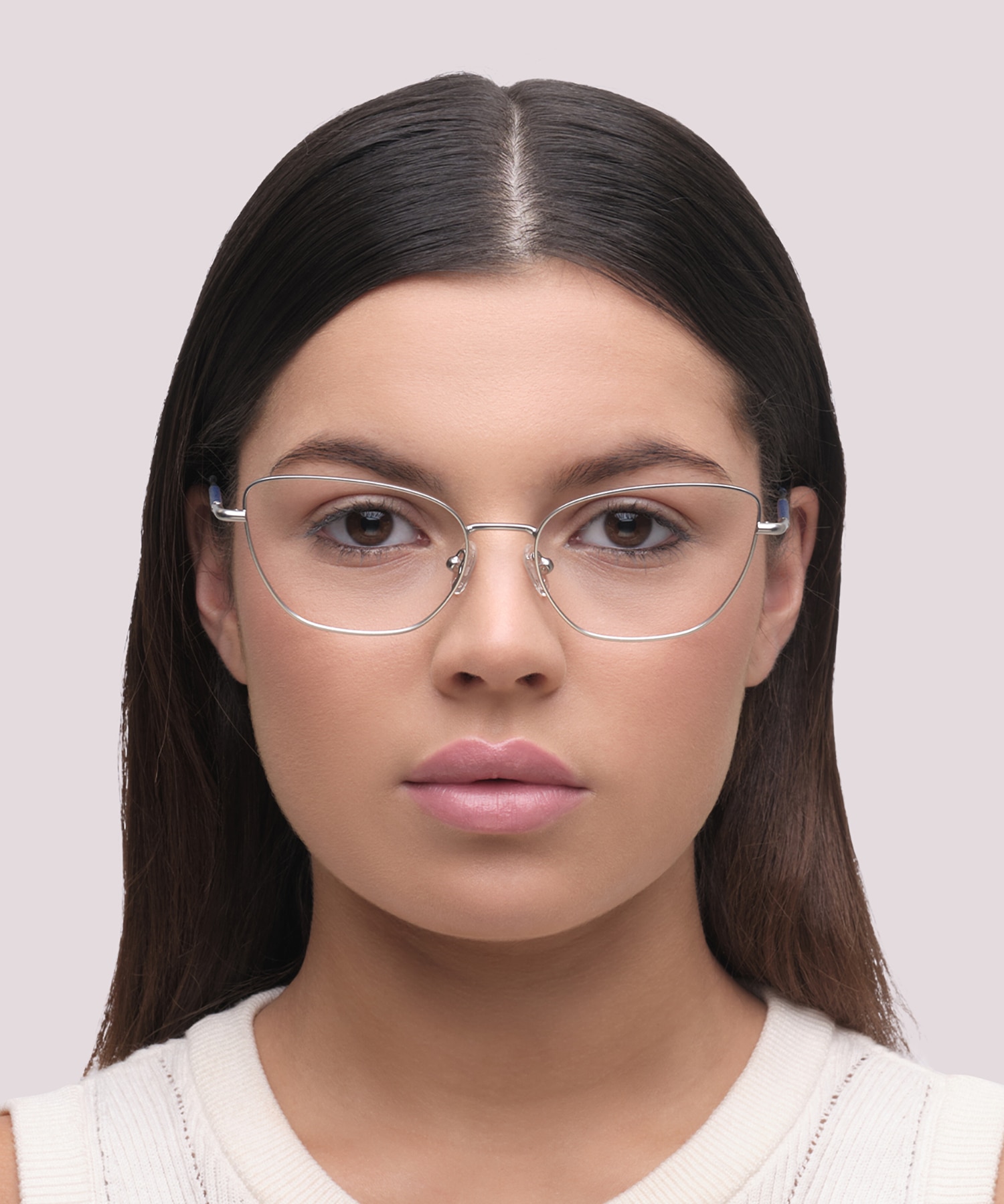 Heidi Matte Silver MetalEyeglass Frames for Women for Glasses Direct
