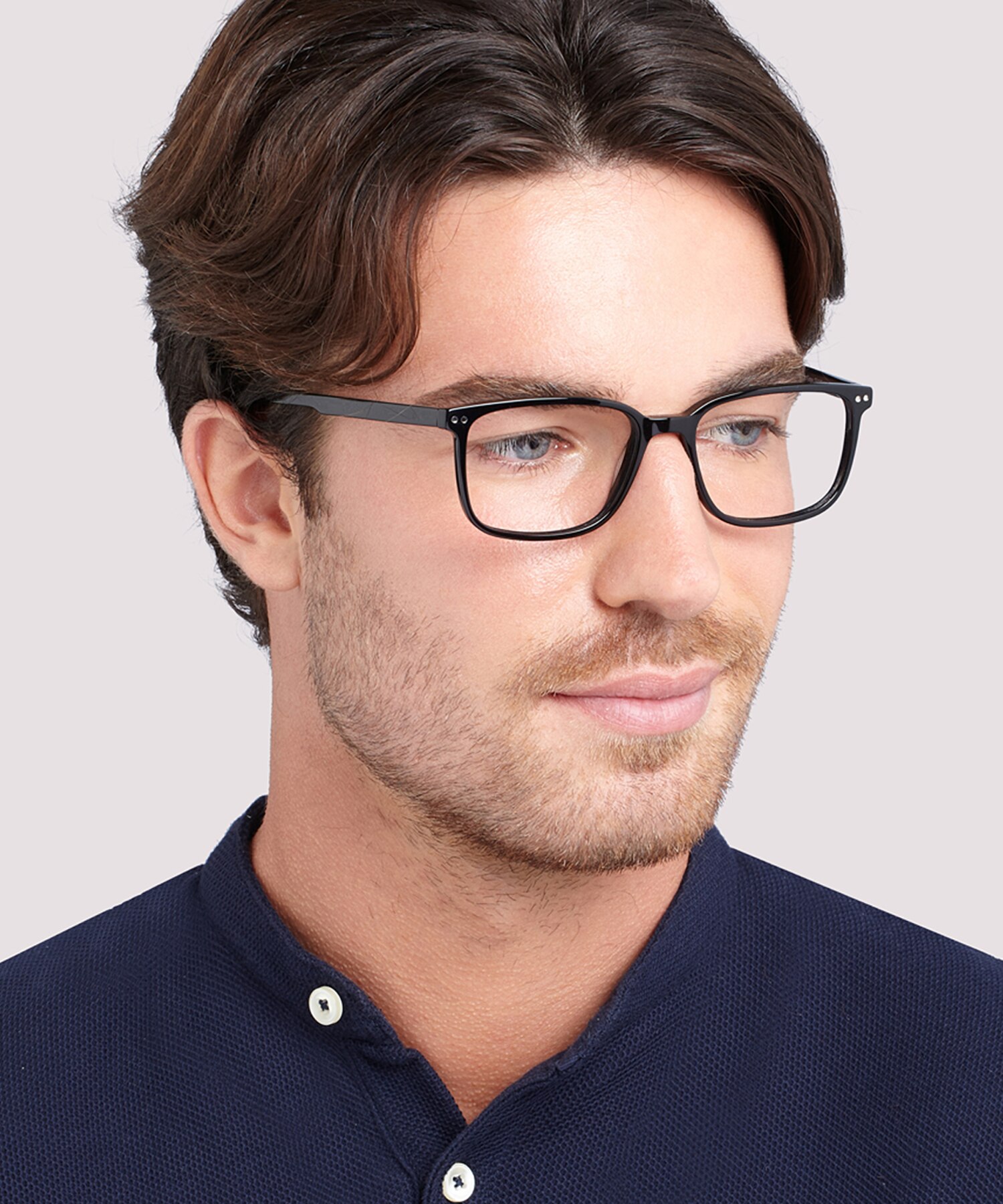 Andre Shiny Black & Grey AcetateEyeglass Frames for Men for Glasses Direct