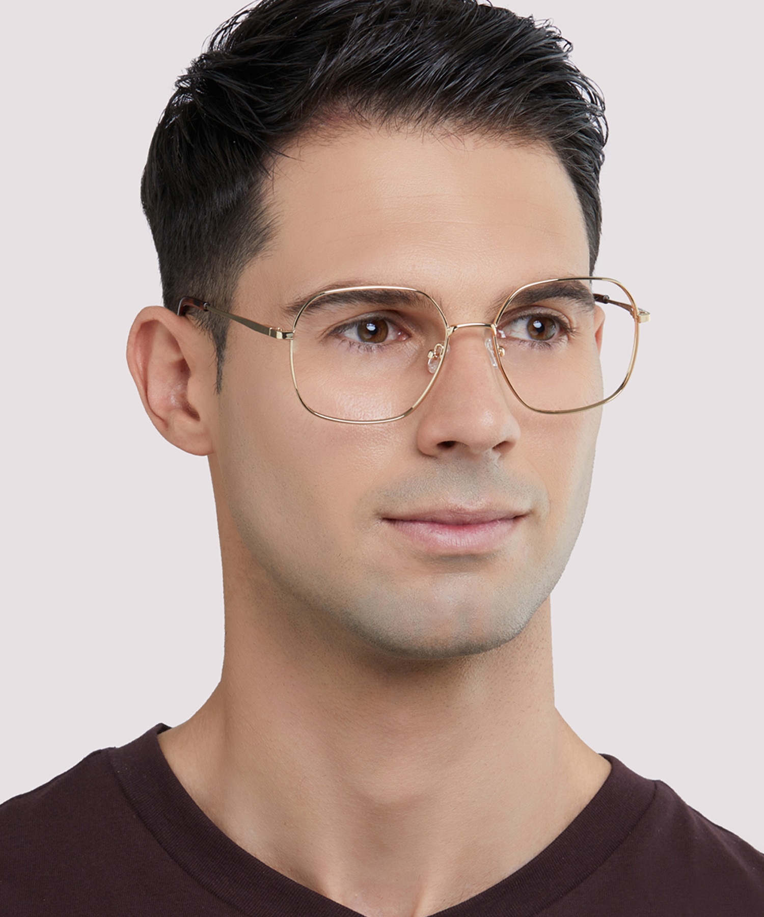 Bonnie Shiny Gold MetalEyeglass Frames for Men for Glasses Direct