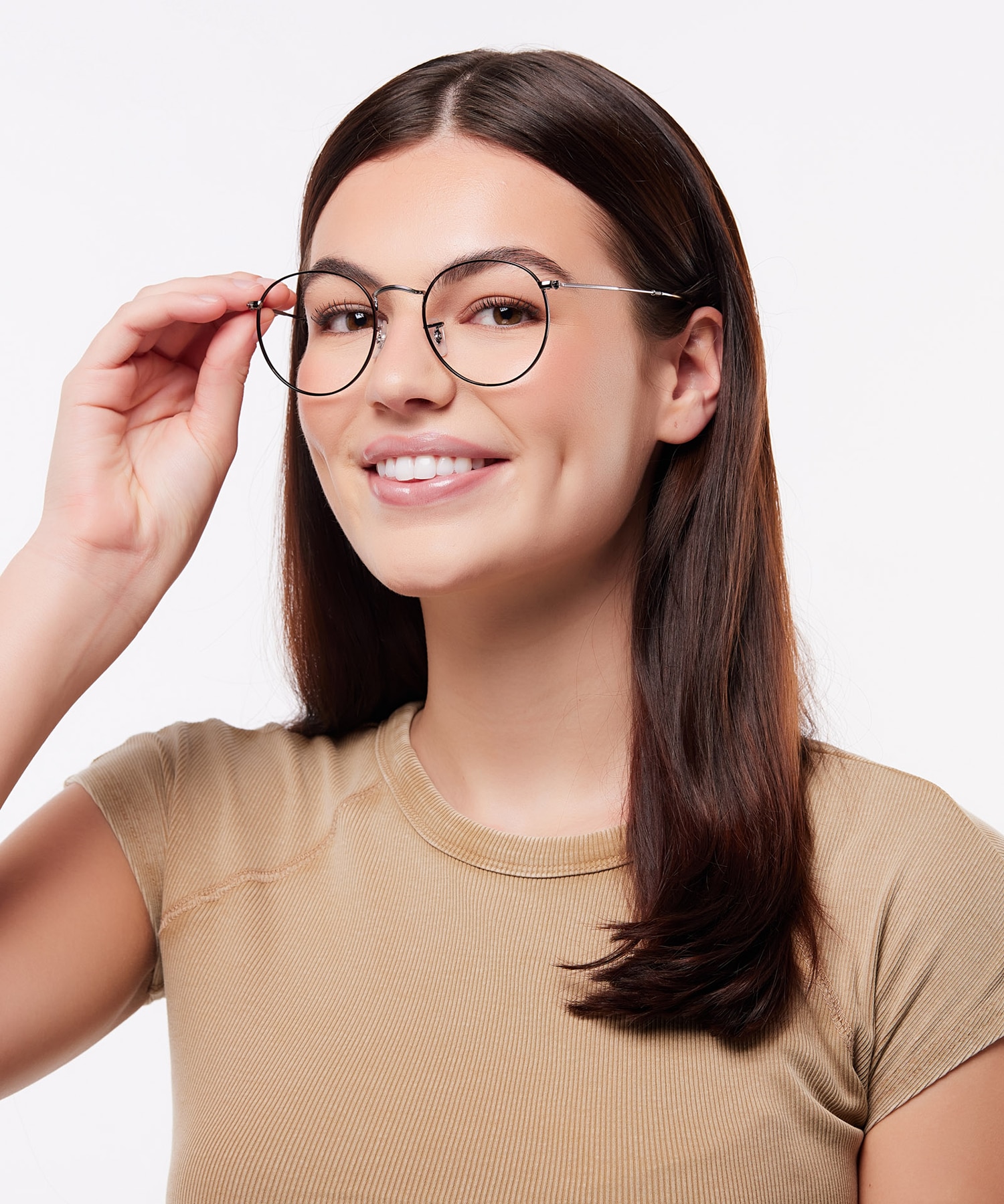 Round Metal Optics Havana On Gunmetal MetalEyeglass Frames for Women for Glasses Direct