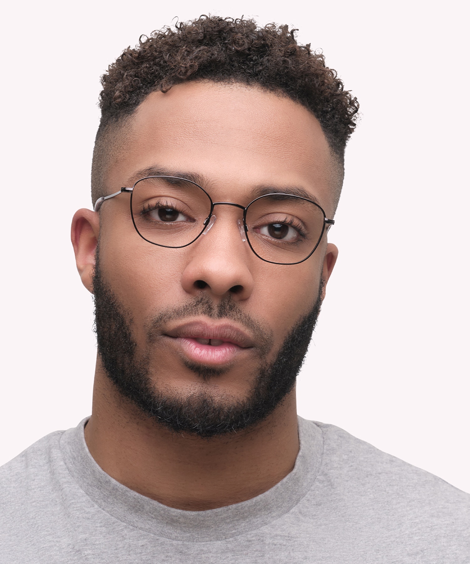 Henley Shiny Black MetalEyeglass Frames for Men for Glasses Direct