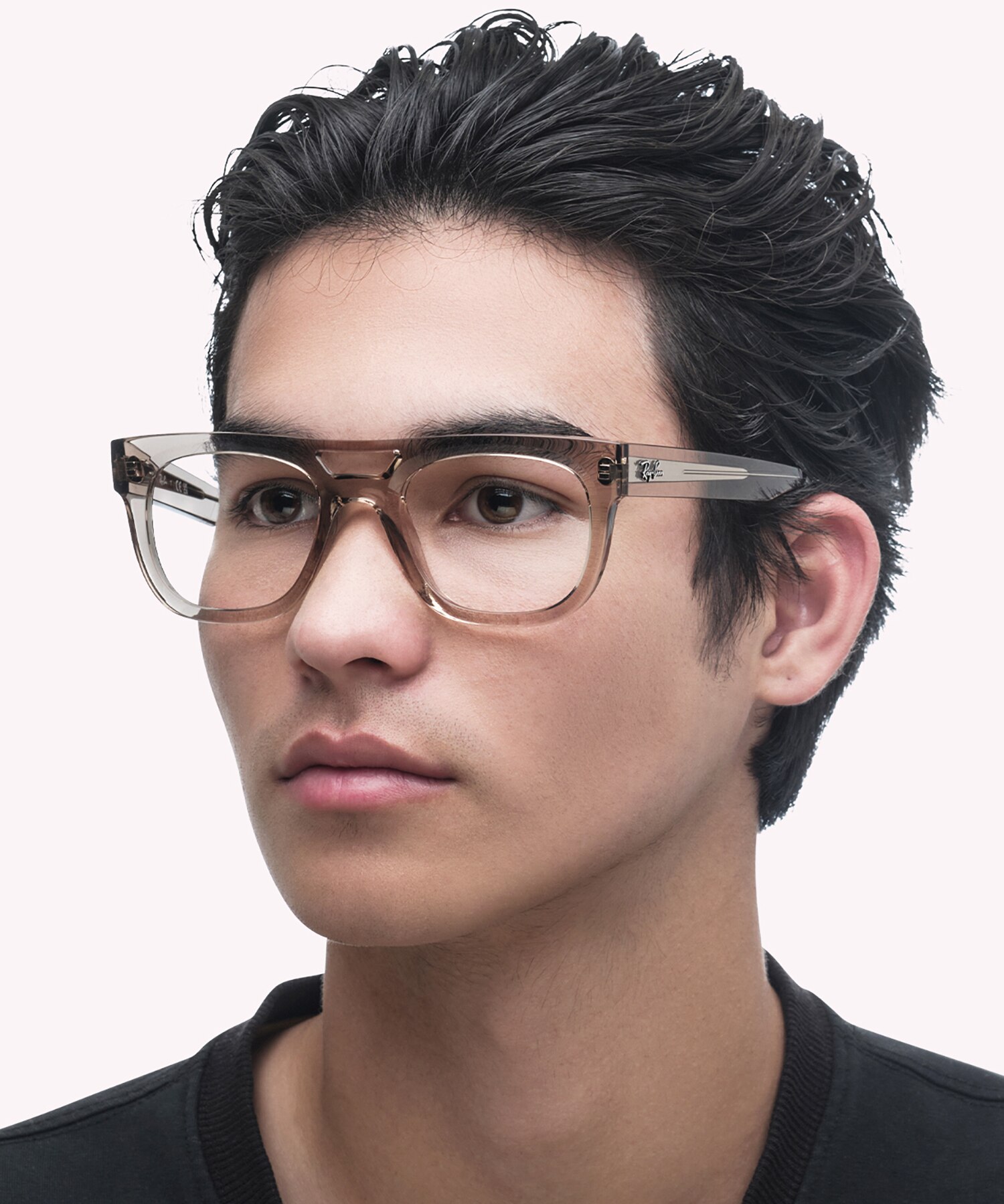 RB7226 Transparent Light Brown PlasticSunglass Frames for Men for Glasses Direct