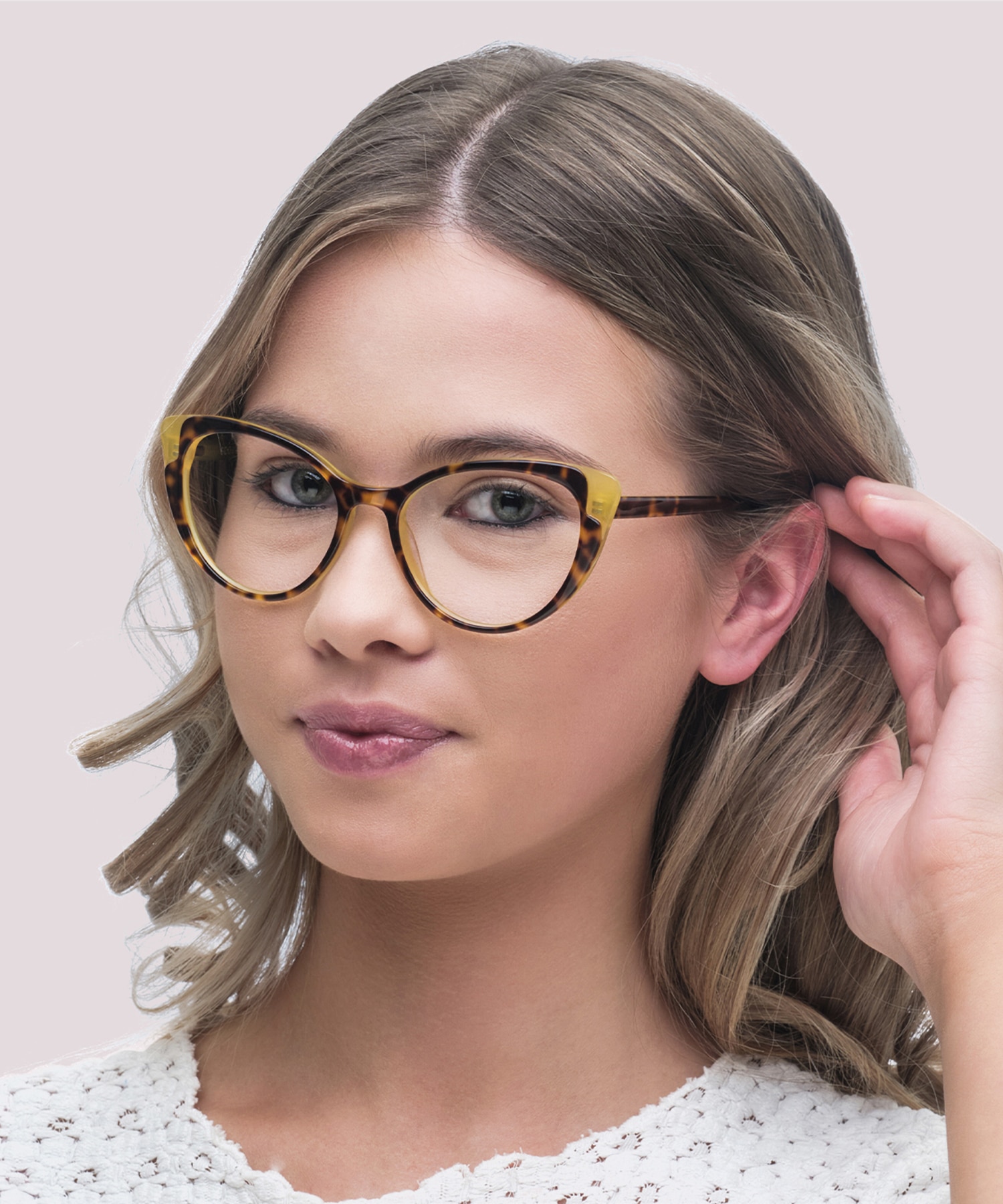 Hayley Bi Layer Havana & Yellow AcetateEyeglass Frames for Women for Glasses Direct