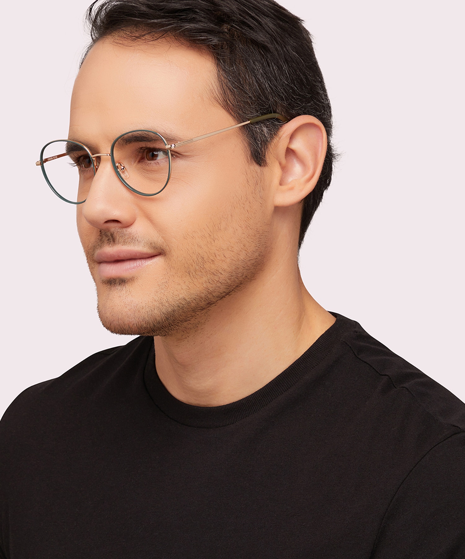 Debden Shiny Gold & Khaki MetalEyeglass Frames for Men for Glasses Direct