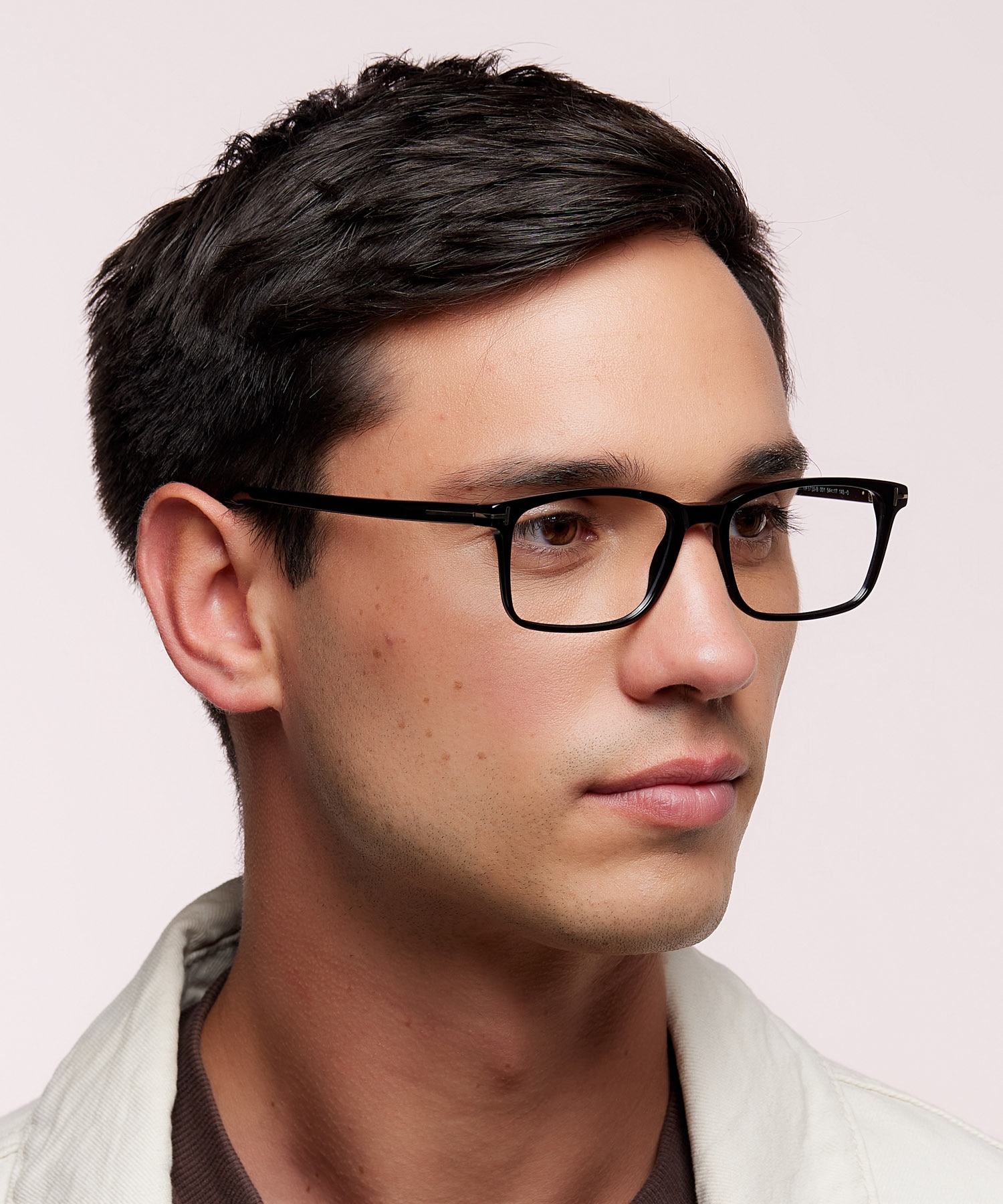 FT5735-B Black Shiny AcetateEyeglass Frames for Men for Glasses Direct
