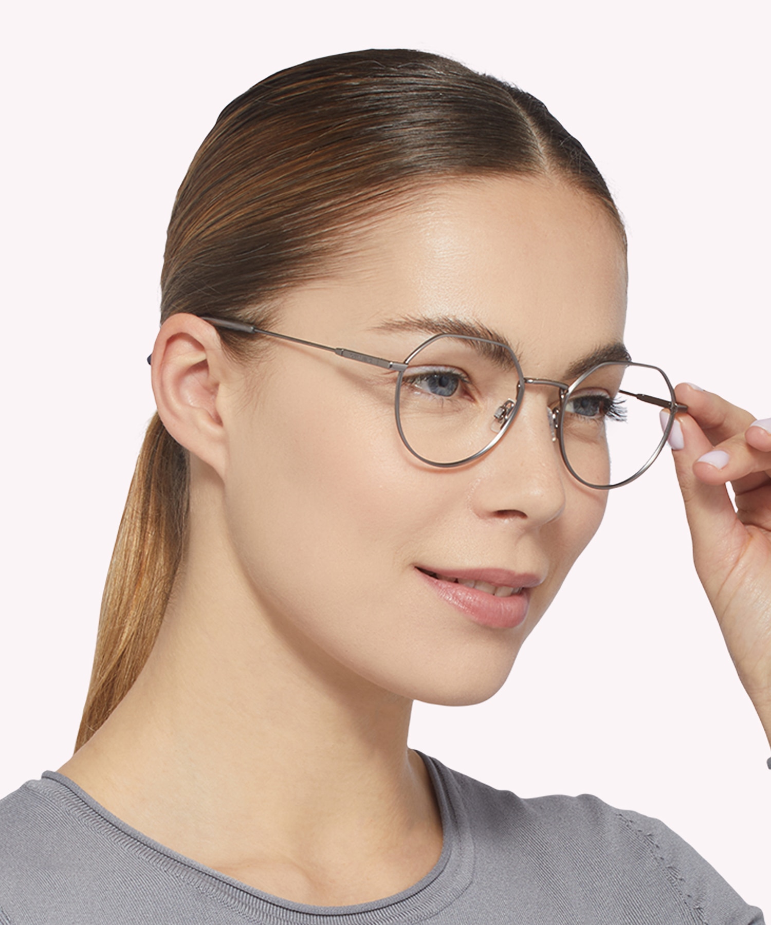 TJ 0090 Silver MetalEyeglass Frames for Women for Glasses Direct