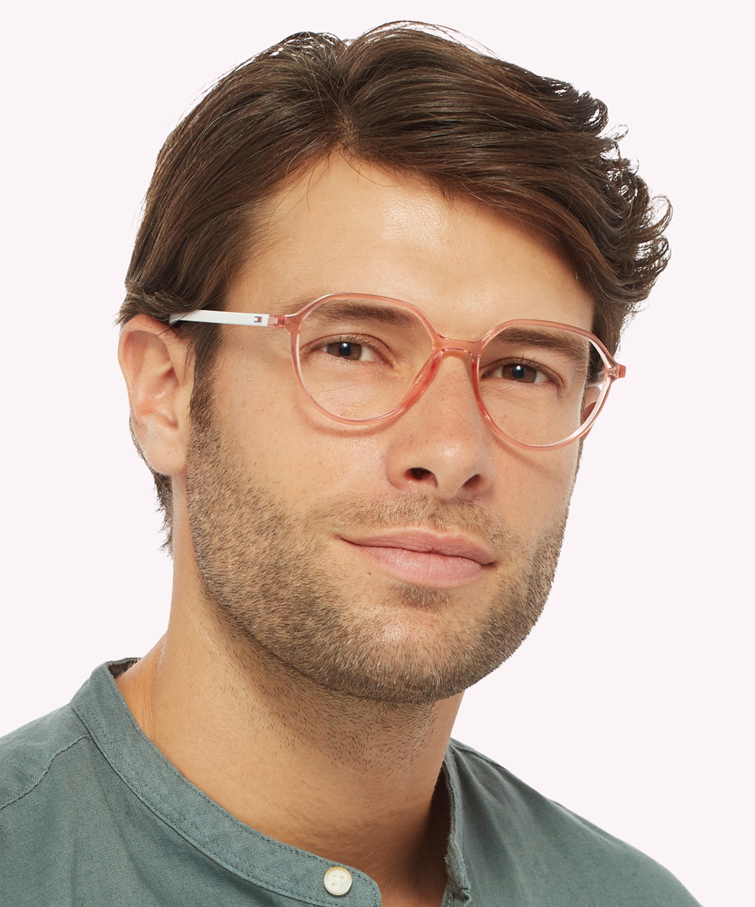 TJ 0011 Pink White PlasticEyeglass Frames for Men for Glasses Direct