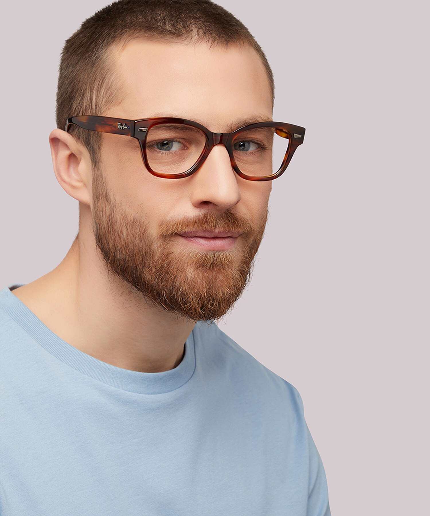 RB0880 OPTICS Striped Havana AcetateEyeglass Frames for Men for Glasses Direct