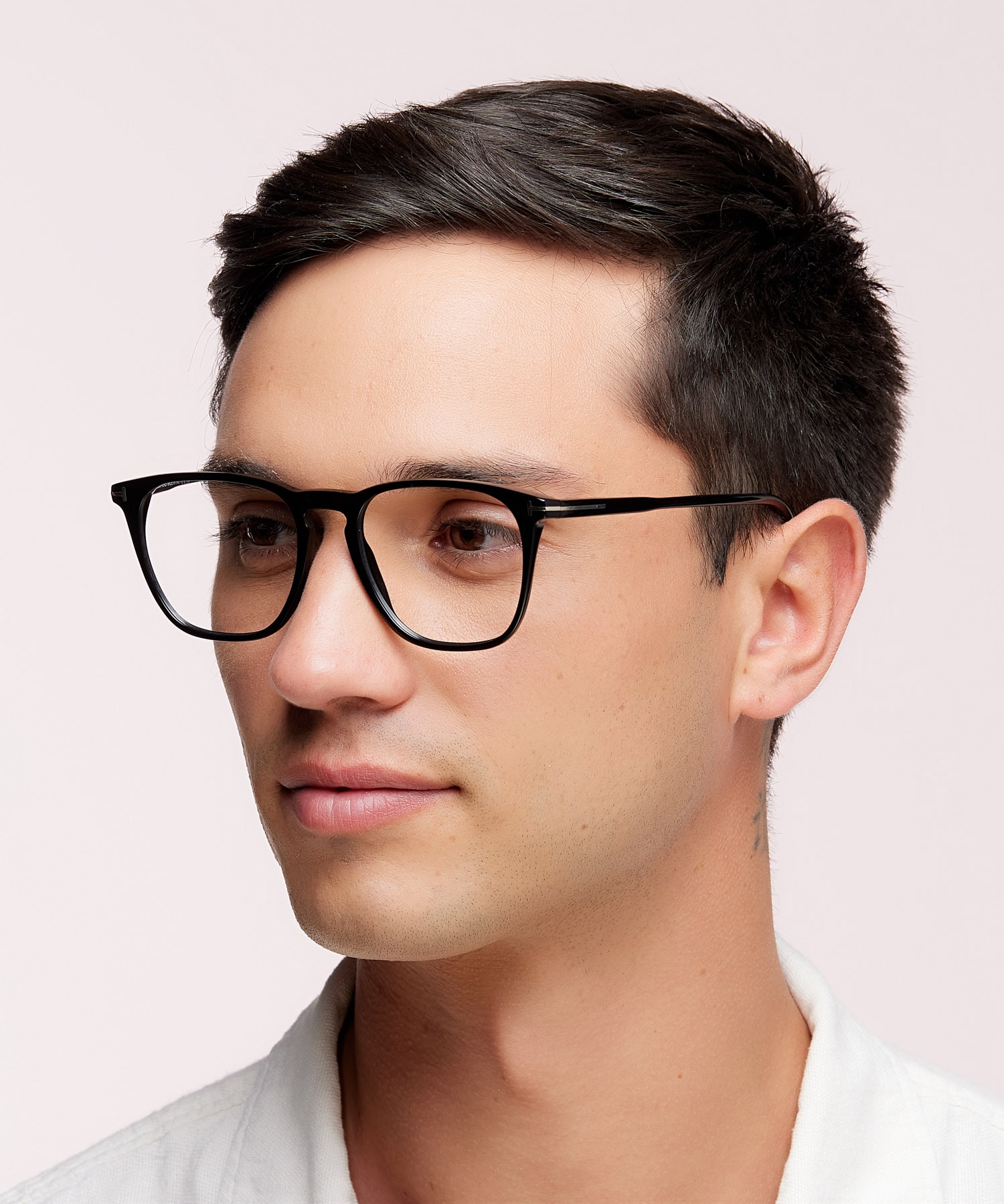 FT5937-B Black Shiny AcetateEyeglass Frames for Men for Glasses Direct