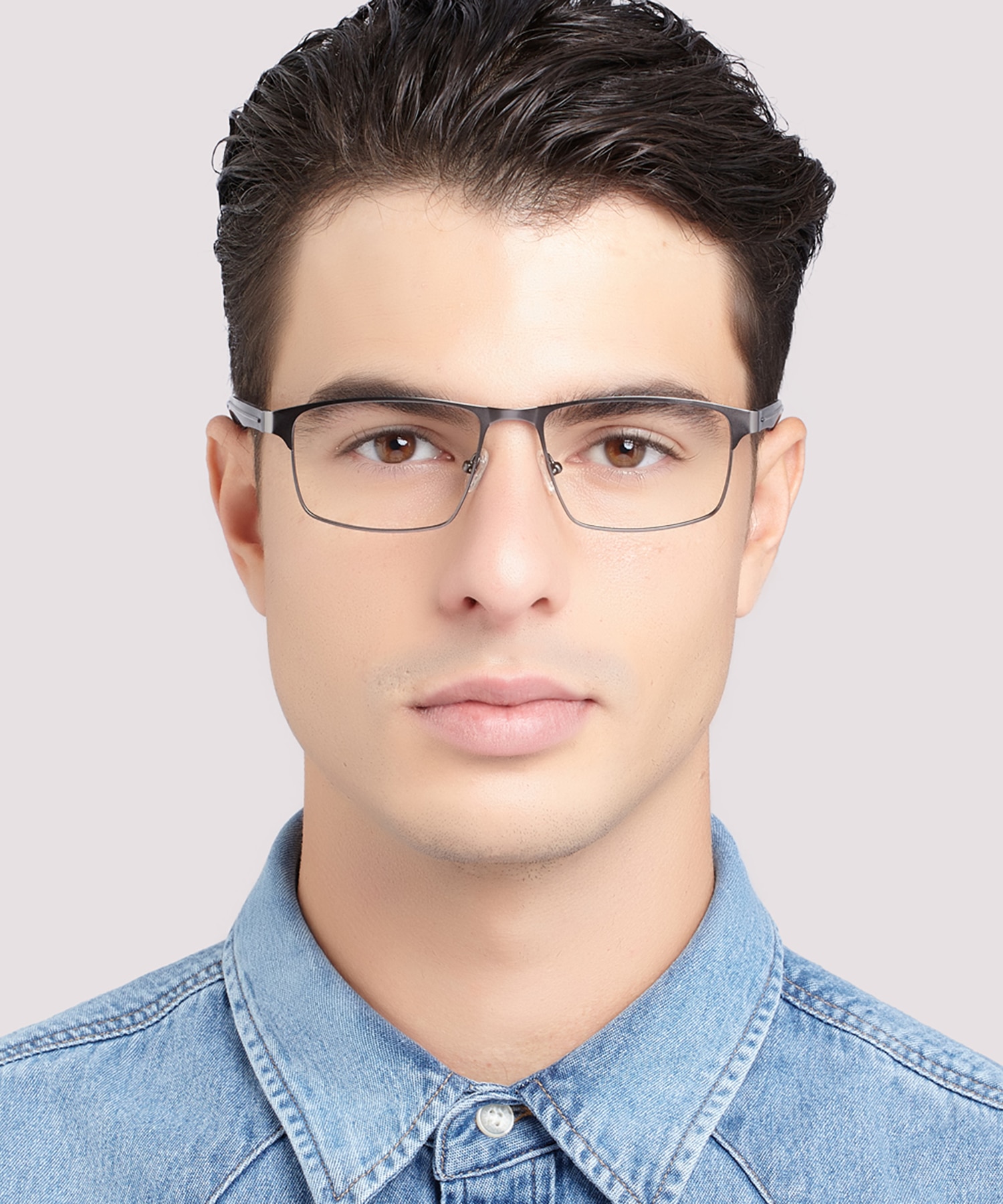 Albert Matte Gunmetal MetalEyeglass Frames for Men for Glasses Direct