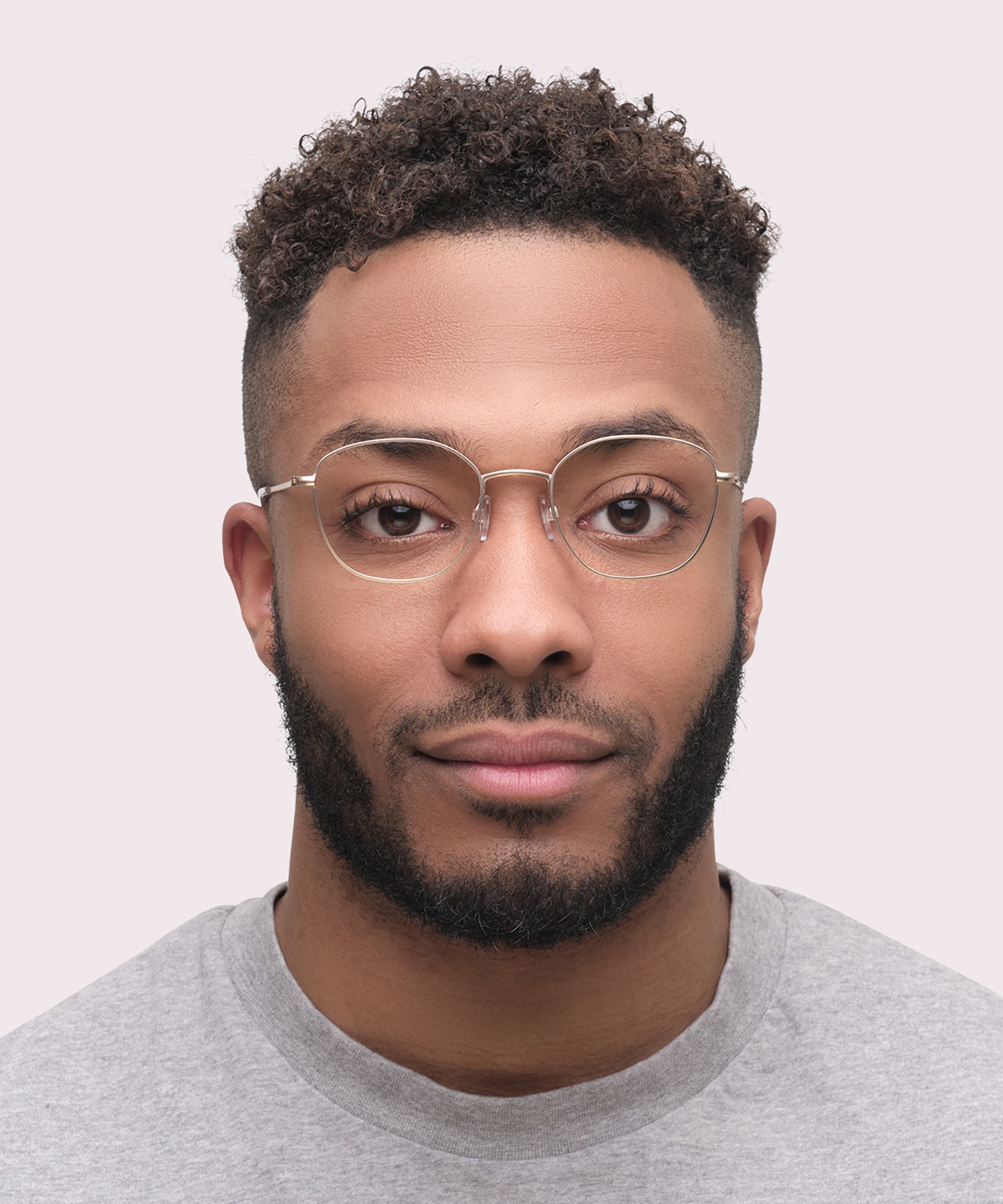 Henley Satin Gold MetalEyeglass Frames for Men for Glasses Direct