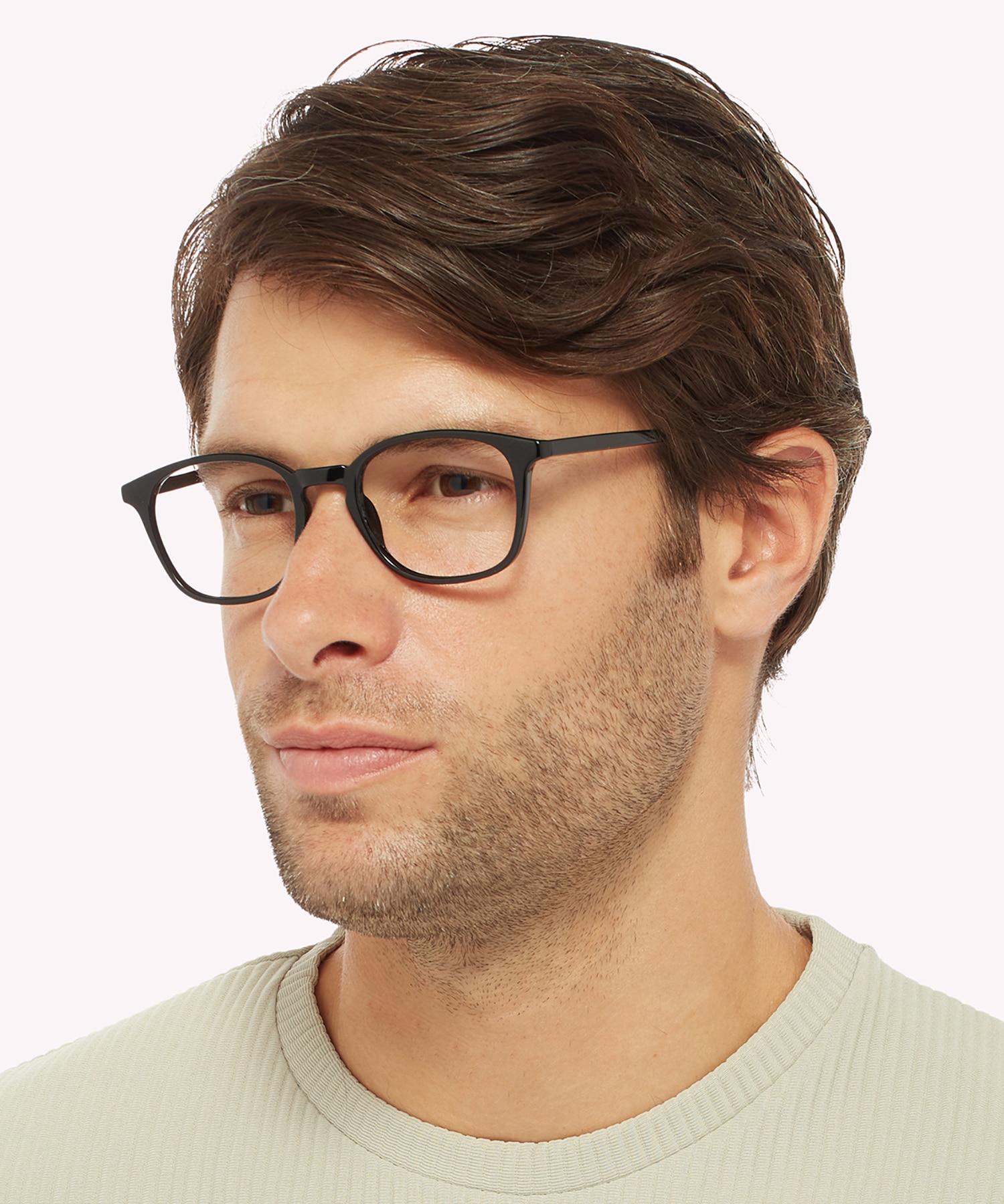 Dax Shiny Black PlasticEyeglass Frames for Men for Glasses Direct