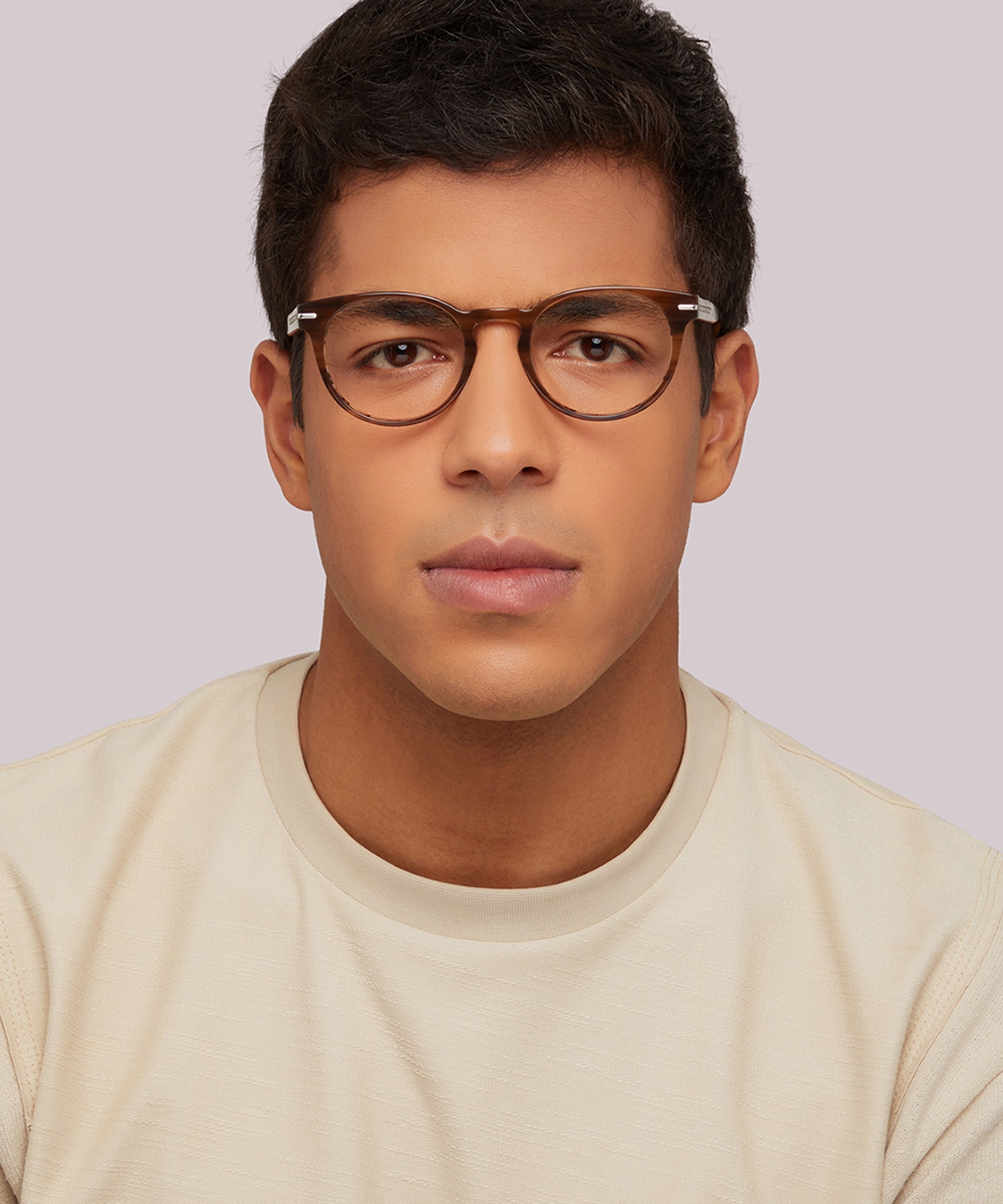 Dalston Shiny Brown Horn AcetateEyeglass Frames for Men for Glasses Direct