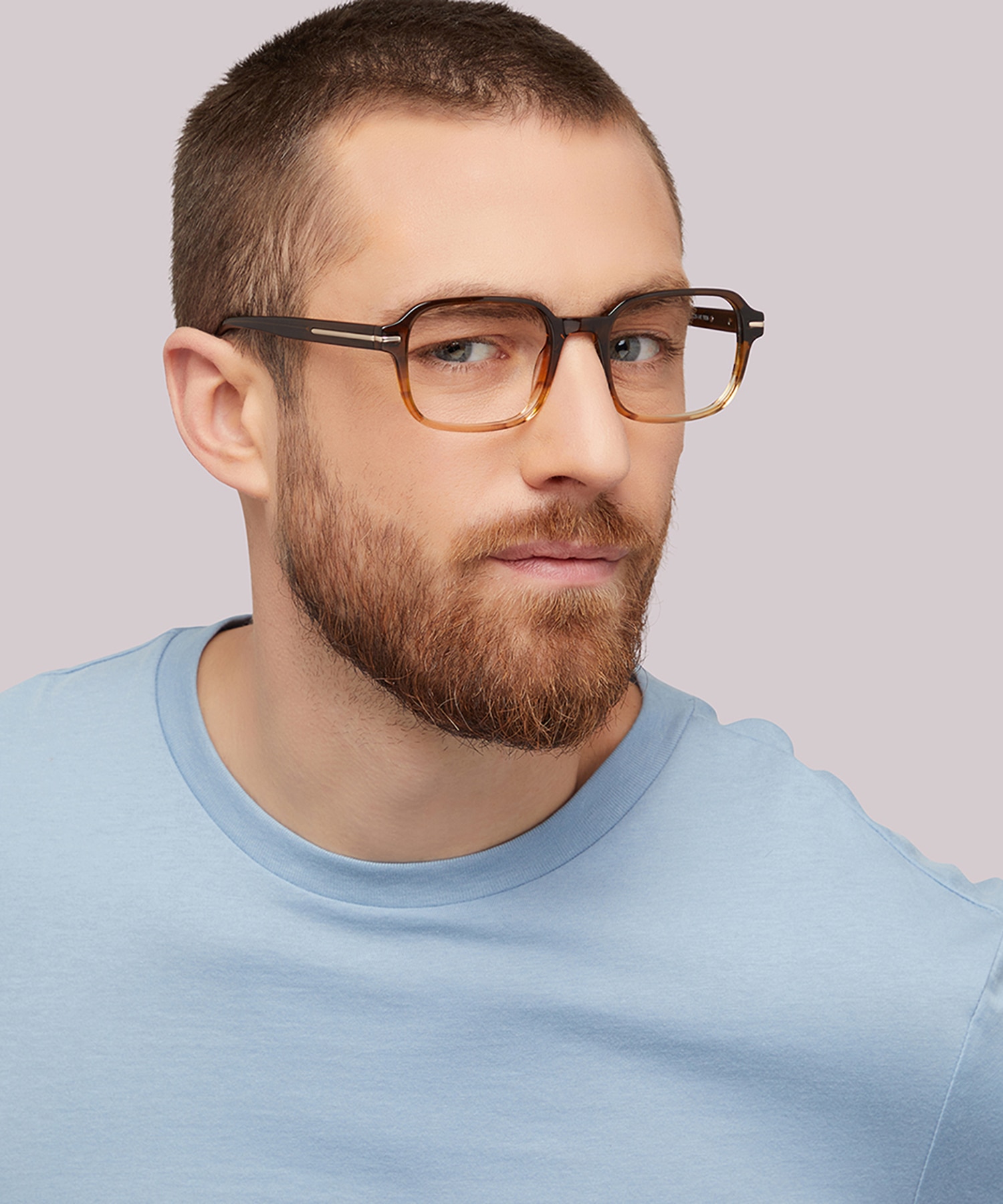 Dollis Shiny Gradient Brown AcetateEyeglass Frames for Men for Glasses Direct