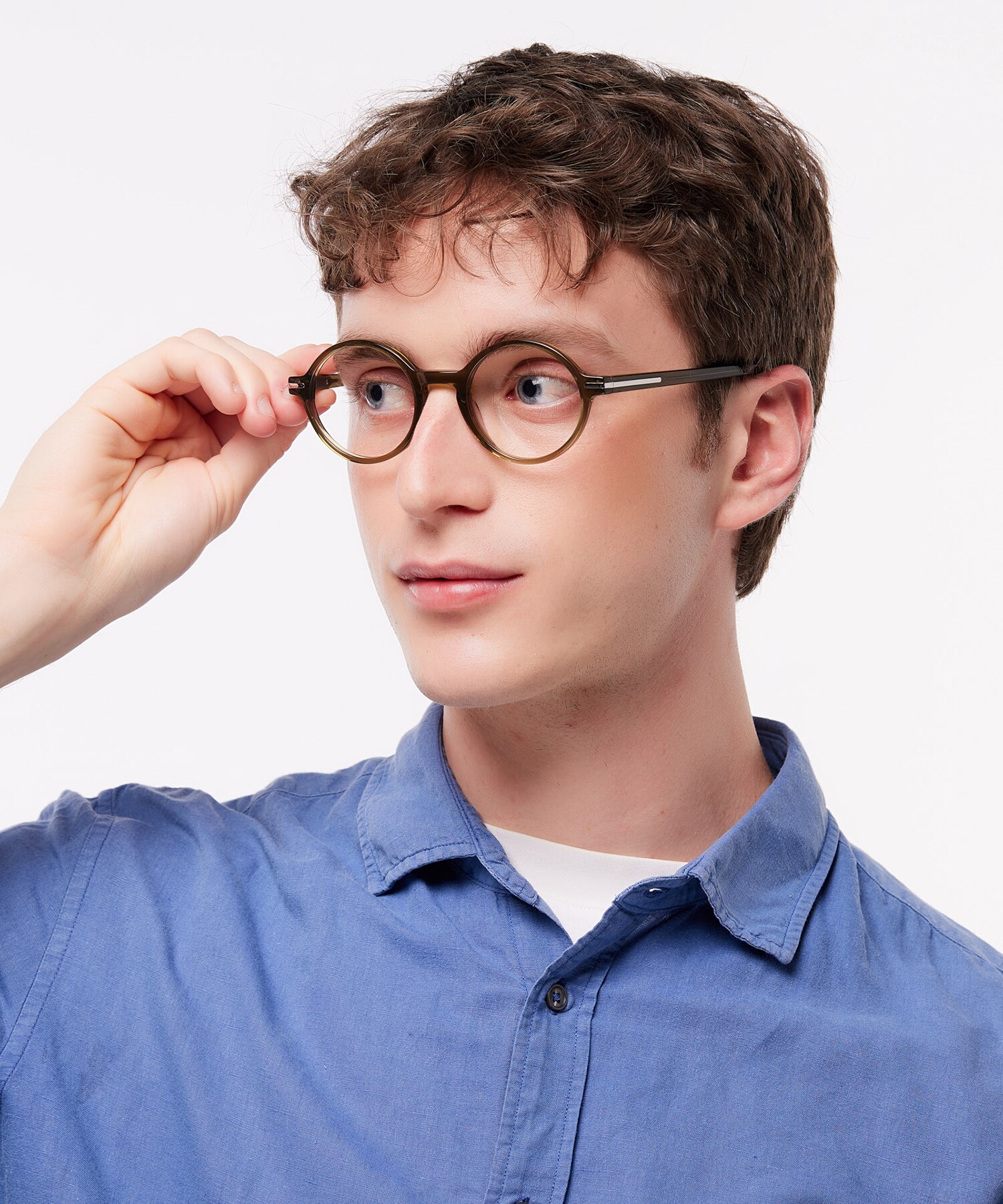Kilburn Translucent Khaki Green AcetateEyeglass Frames for Men for Glasses Direct
