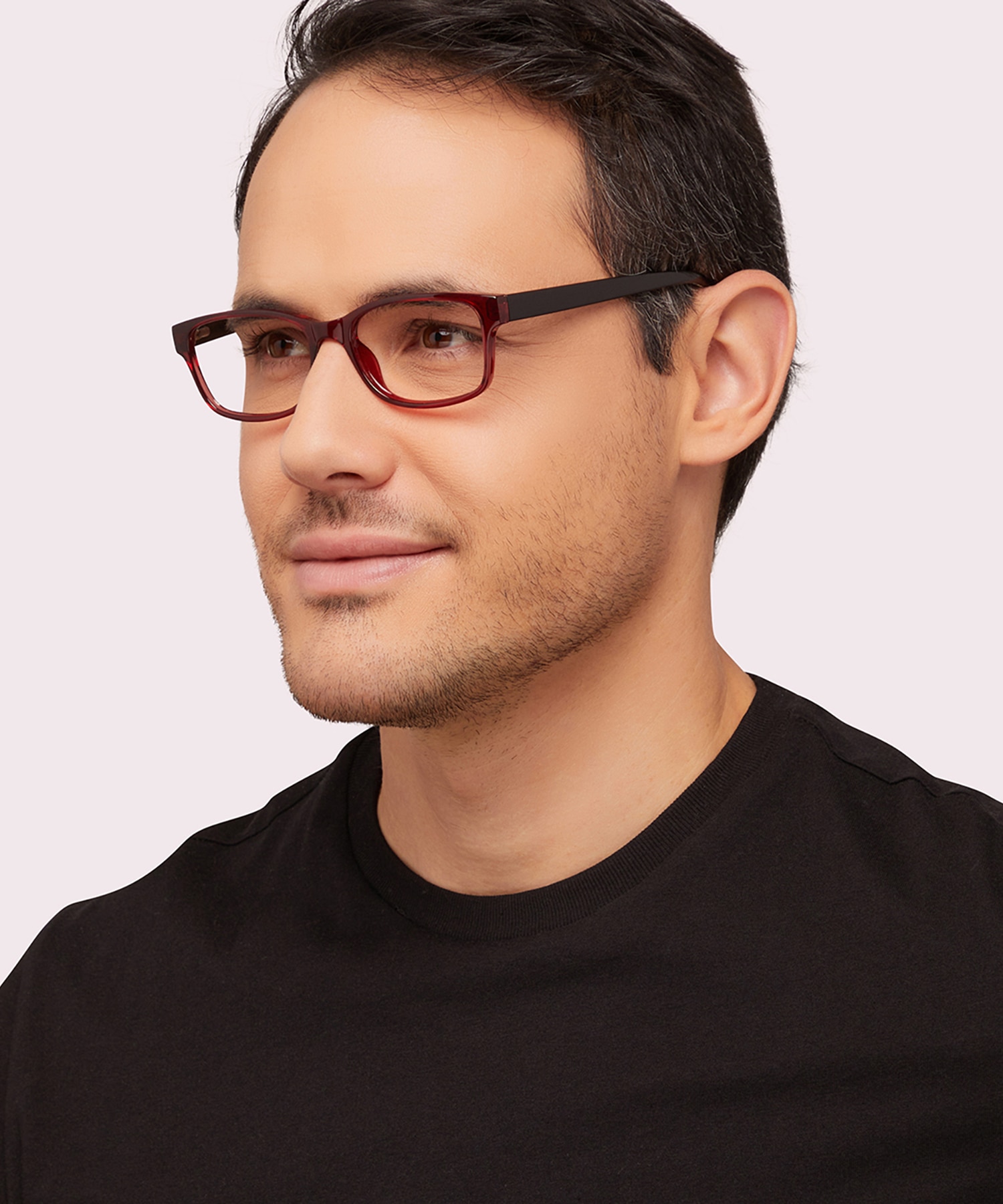 Dewy Burgundy & Black PlasticEyeglass Frames for Men for Glasses Direct