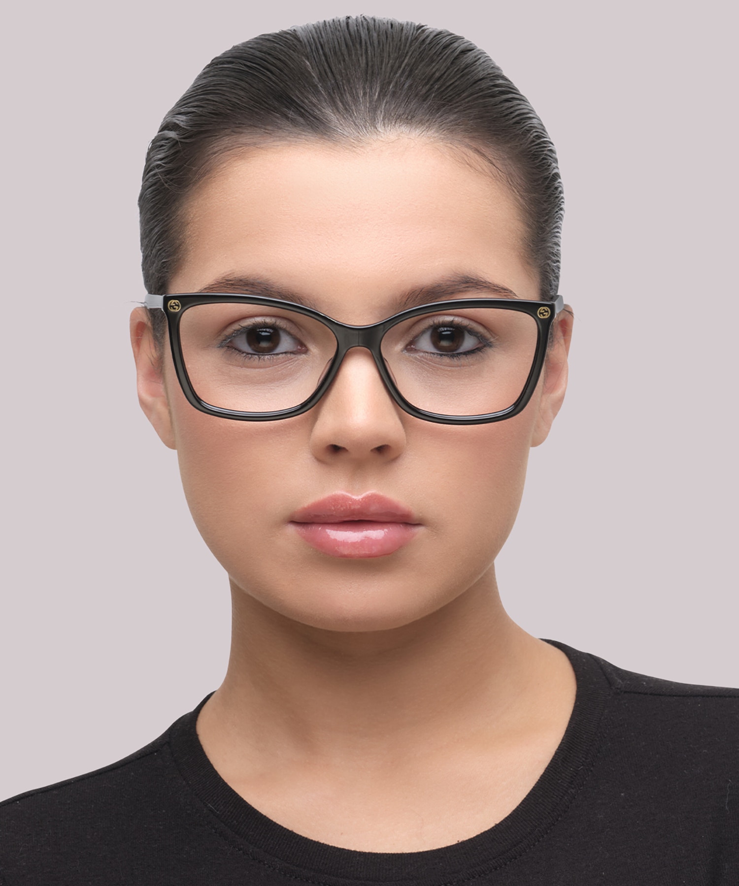 GG0025O Black Shiny AcetateEyeglass Frames for Women for Glasses Direct