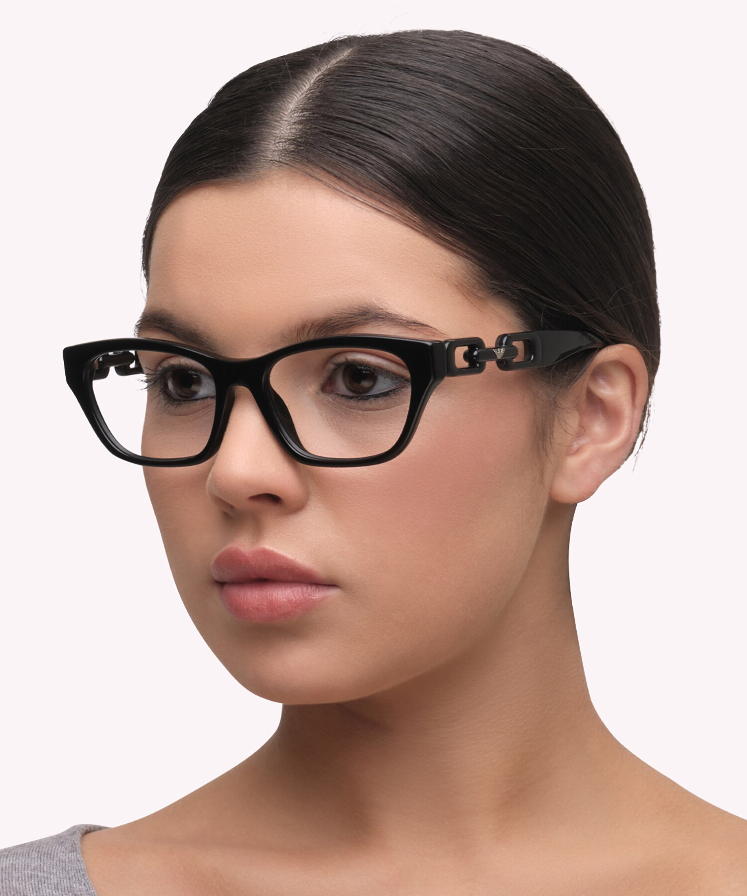 EA3223U Shiny Black AcetateEyeglass Frames for Women for Glasses Direct