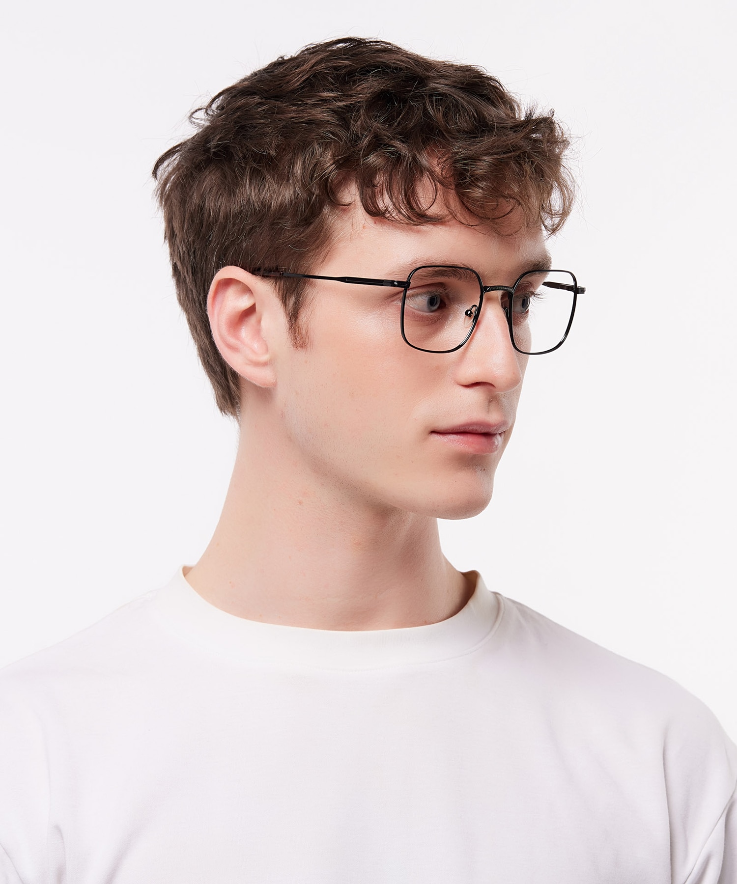 Kensal Shiny Black MetalEyeglass Frames for Men for Glasses Direct