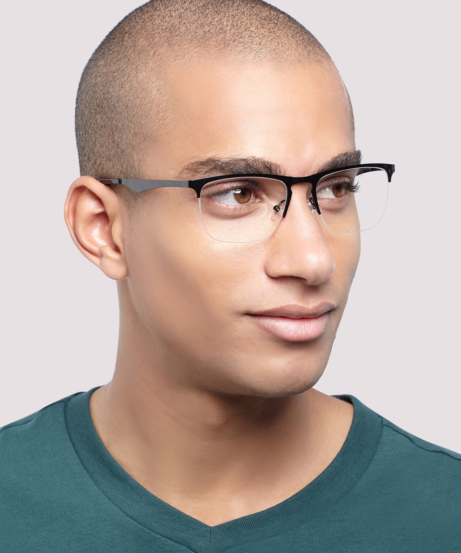 Joe1 Shiny Black MetalEyeglass Frames for Men for Glasses Direct