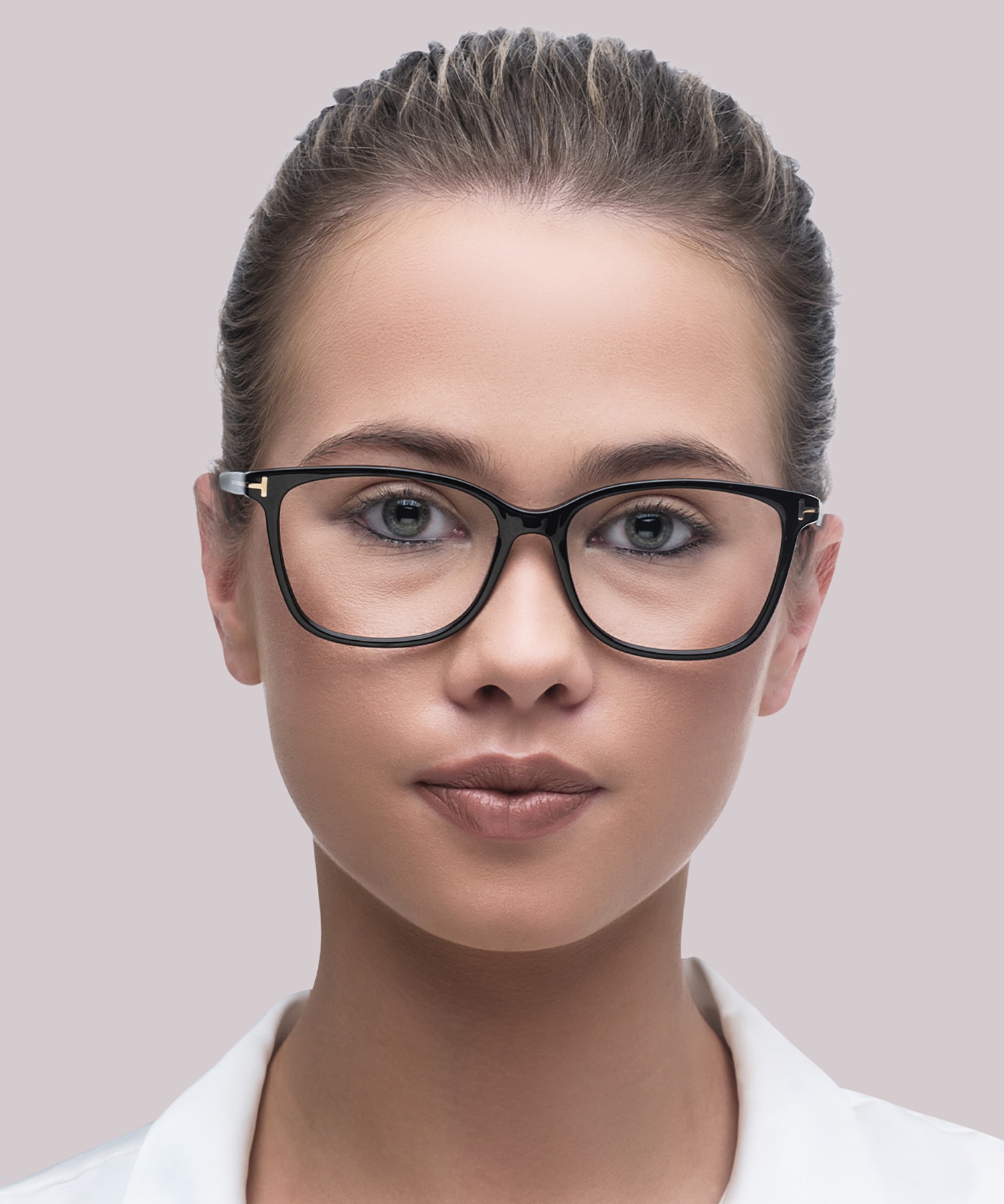 FT5842-B_54001 Black AcetateEyeglass Frames for Women for Glasses Direct