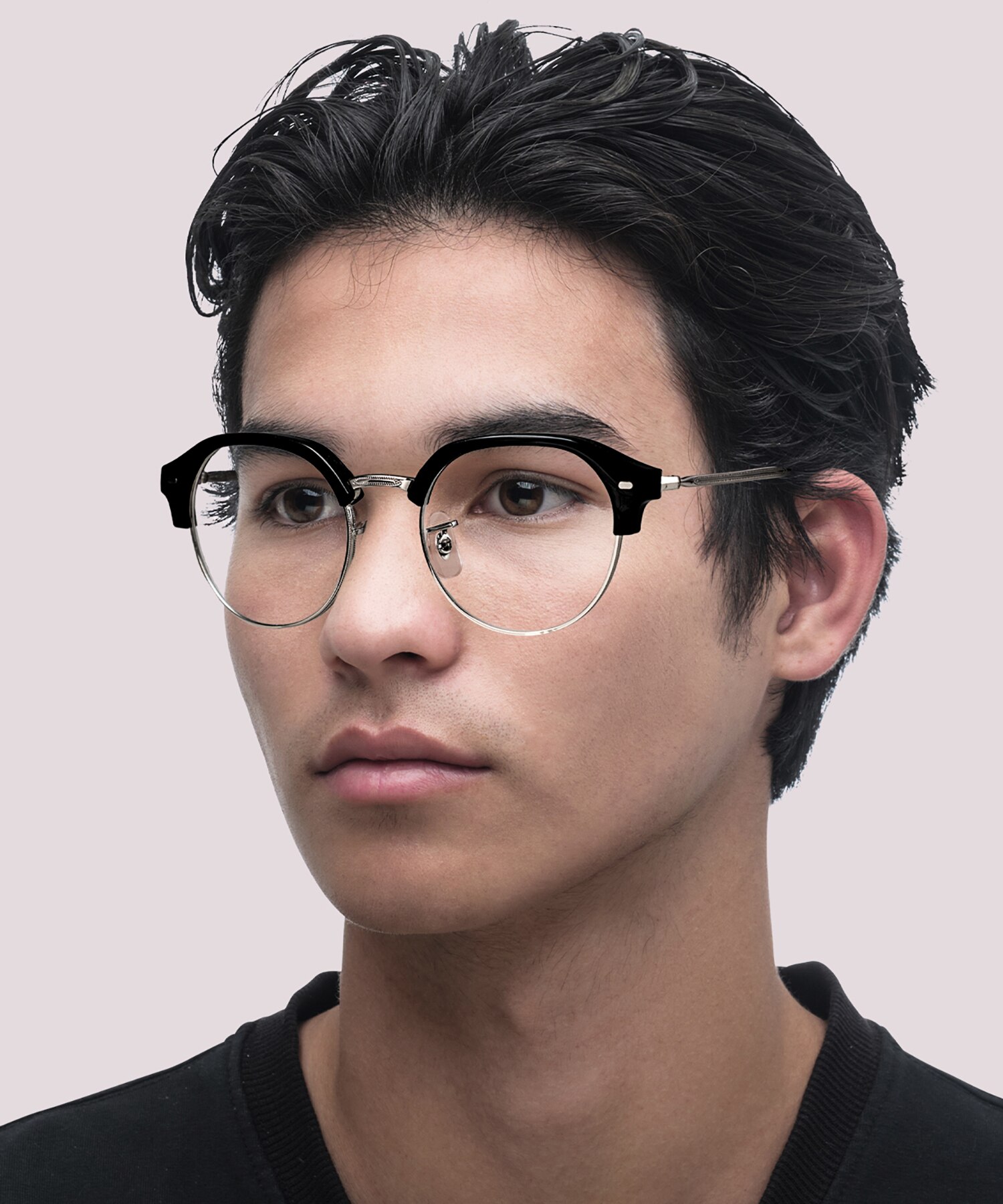 RB7229 Black On Silver PlasticEyeglass Frames for Men for Glasses Direct
