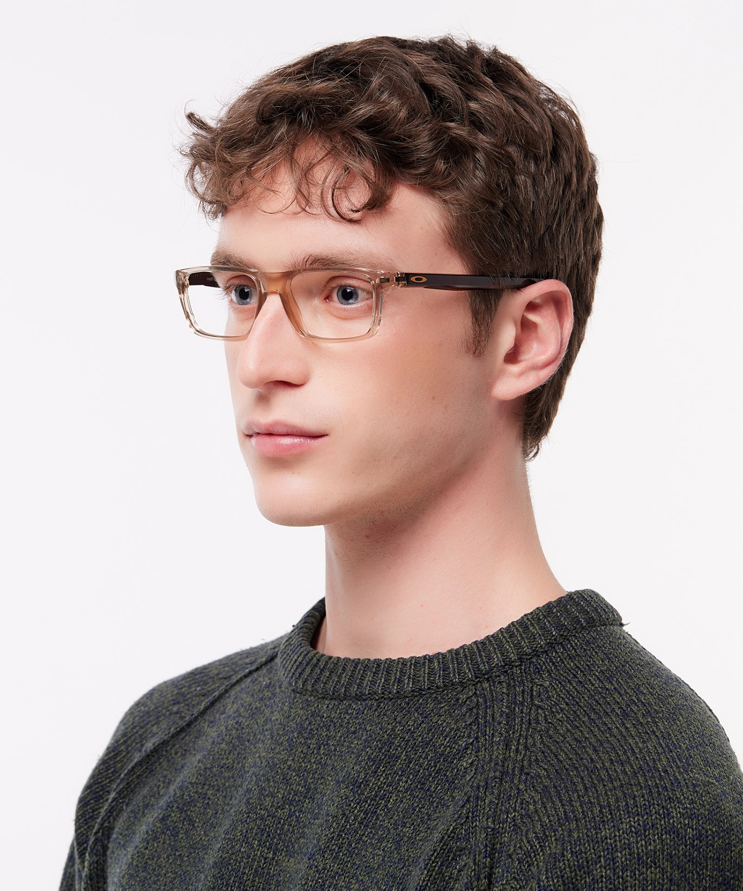 Port Bow Coalesce Collection Polished Transparent Sepia PlasticEyeglass Frames for Men for Glasses Direct