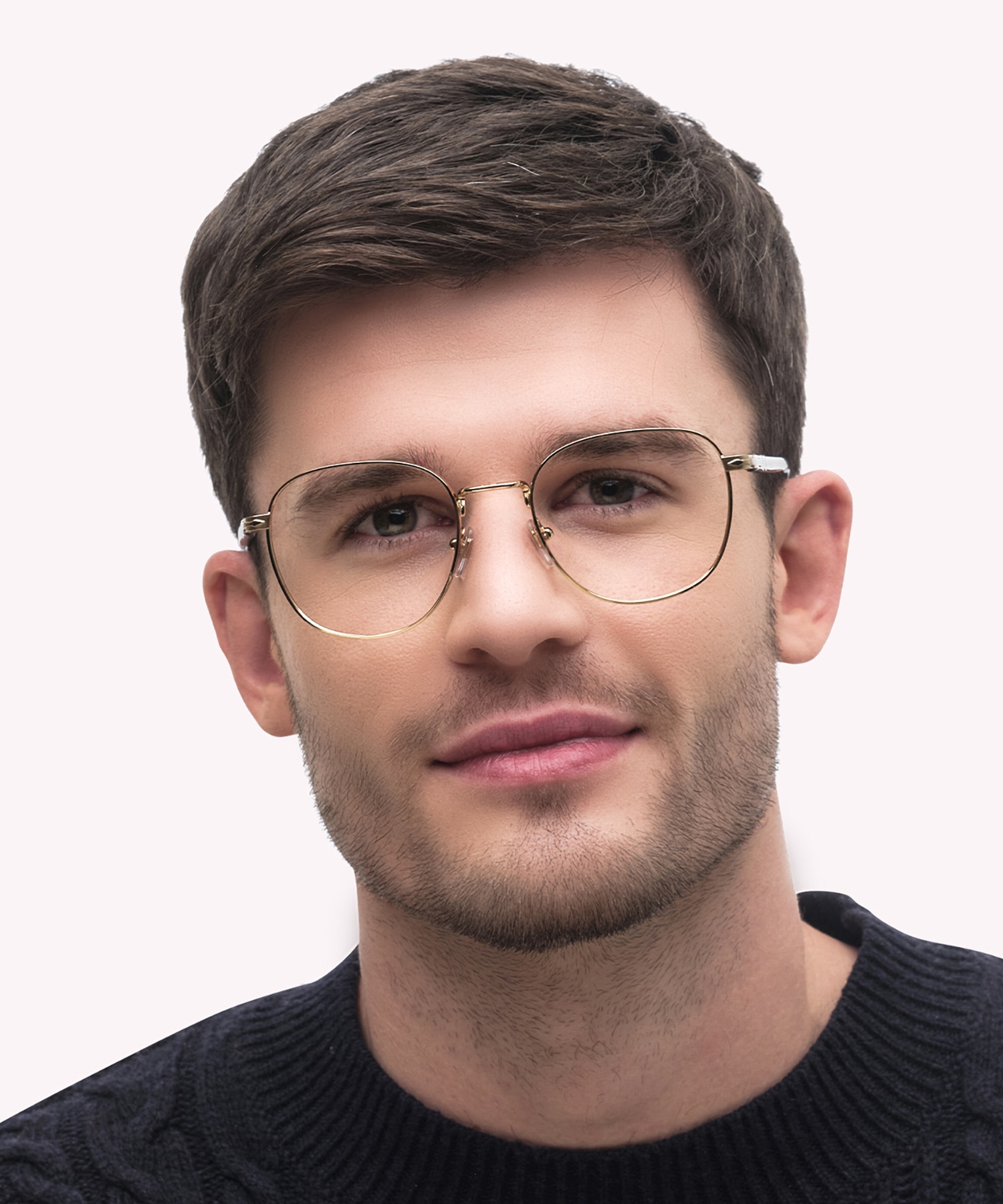 PO1007V Gold MetalEyeglass Frames for Men for Glasses Direct