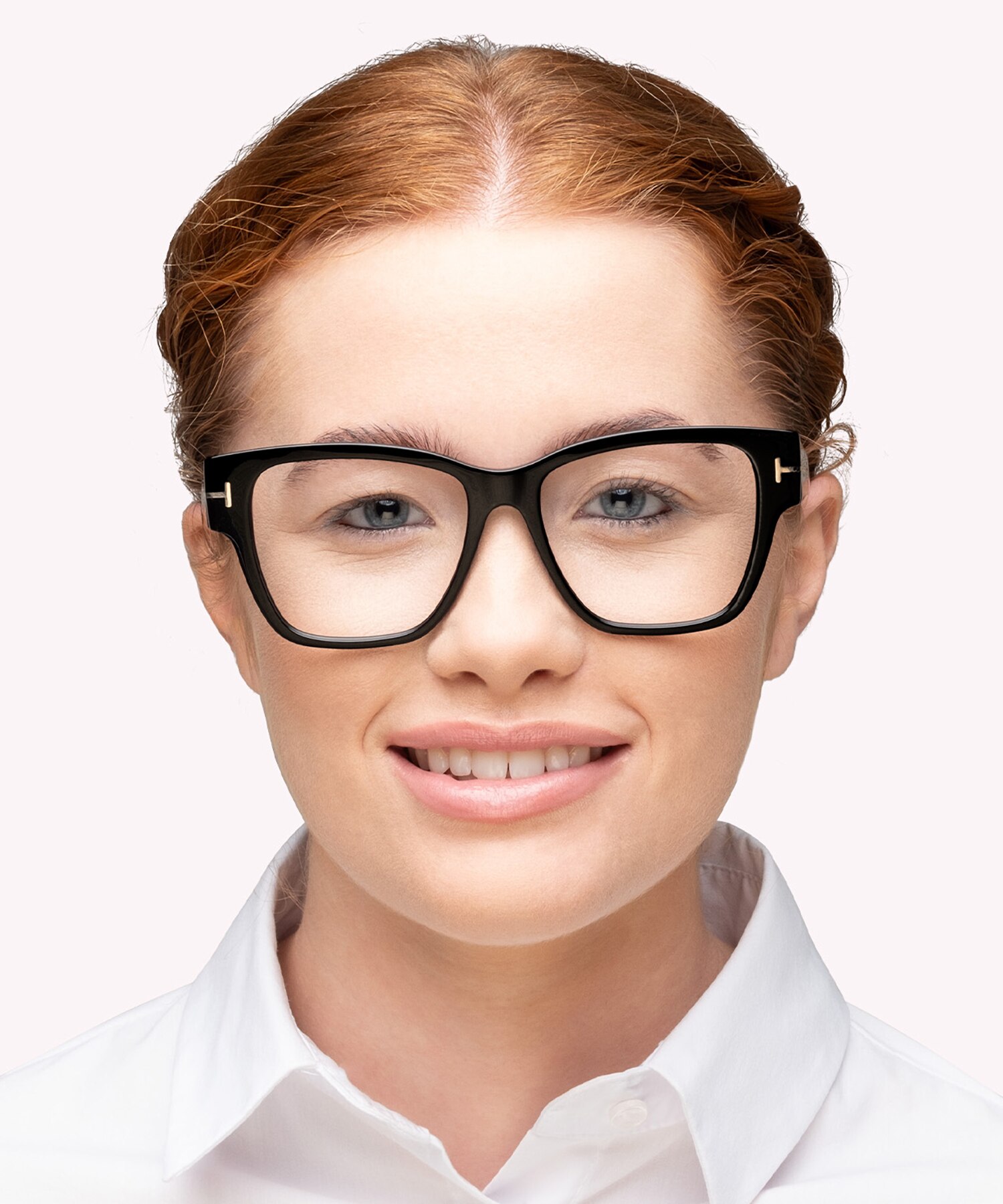 FT5745-B Black Shiny AcetateEyeglass Frames for Women for Glasses Direct