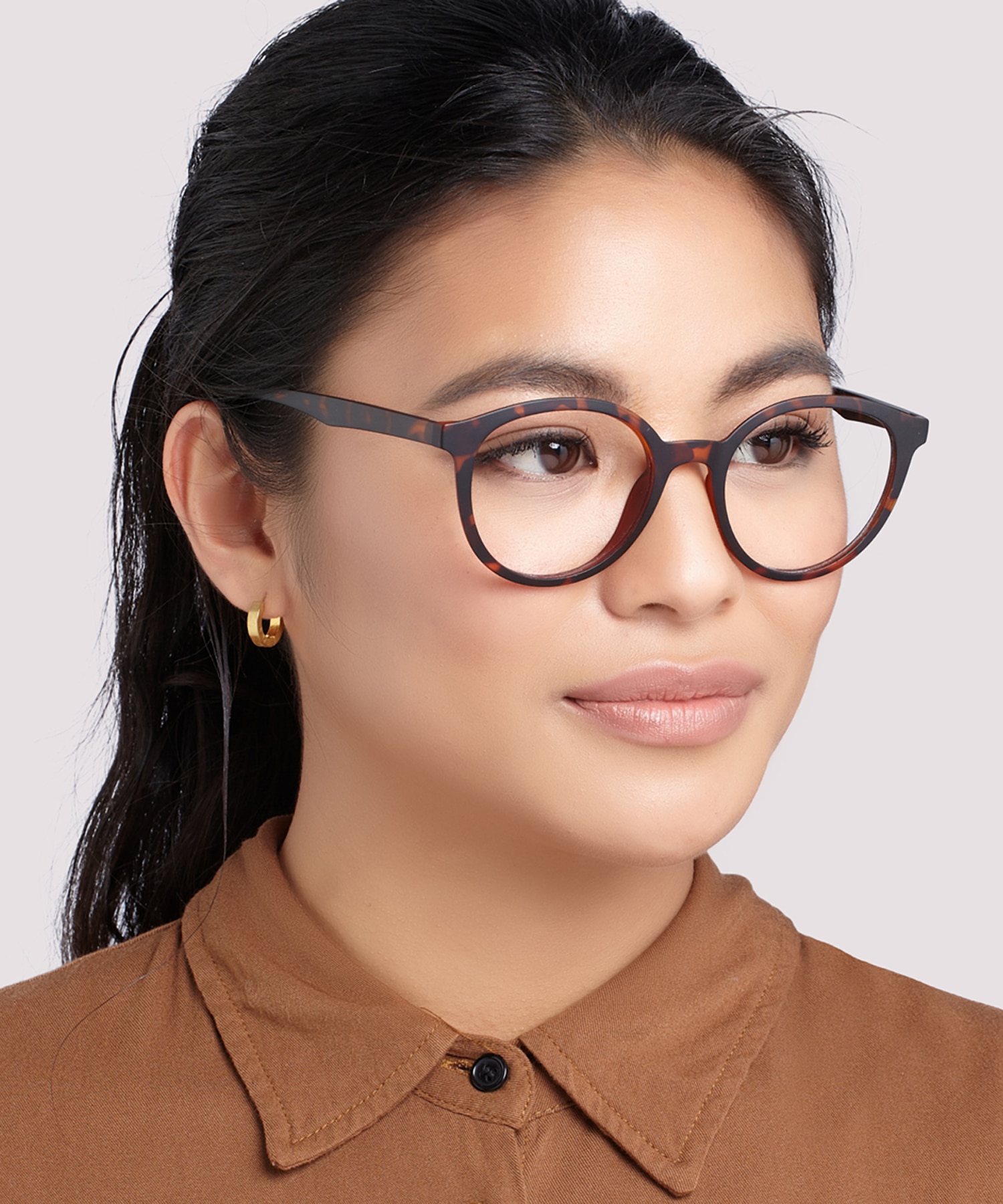 Bevis Matte Havana PlasticEyeglass Frames for Women for Glasses Direct