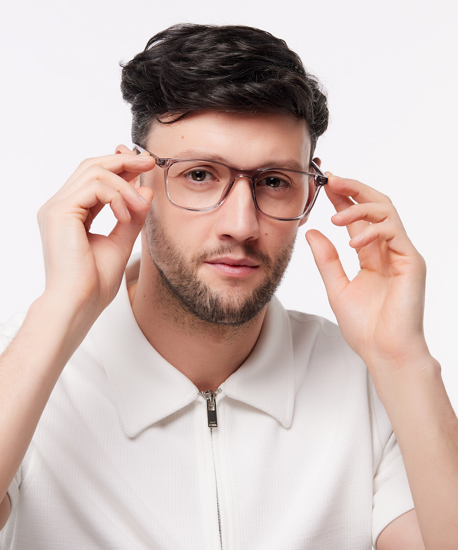 Kris Crystal Grey PlasticEyeglass Frames for Men for Glasses Direct