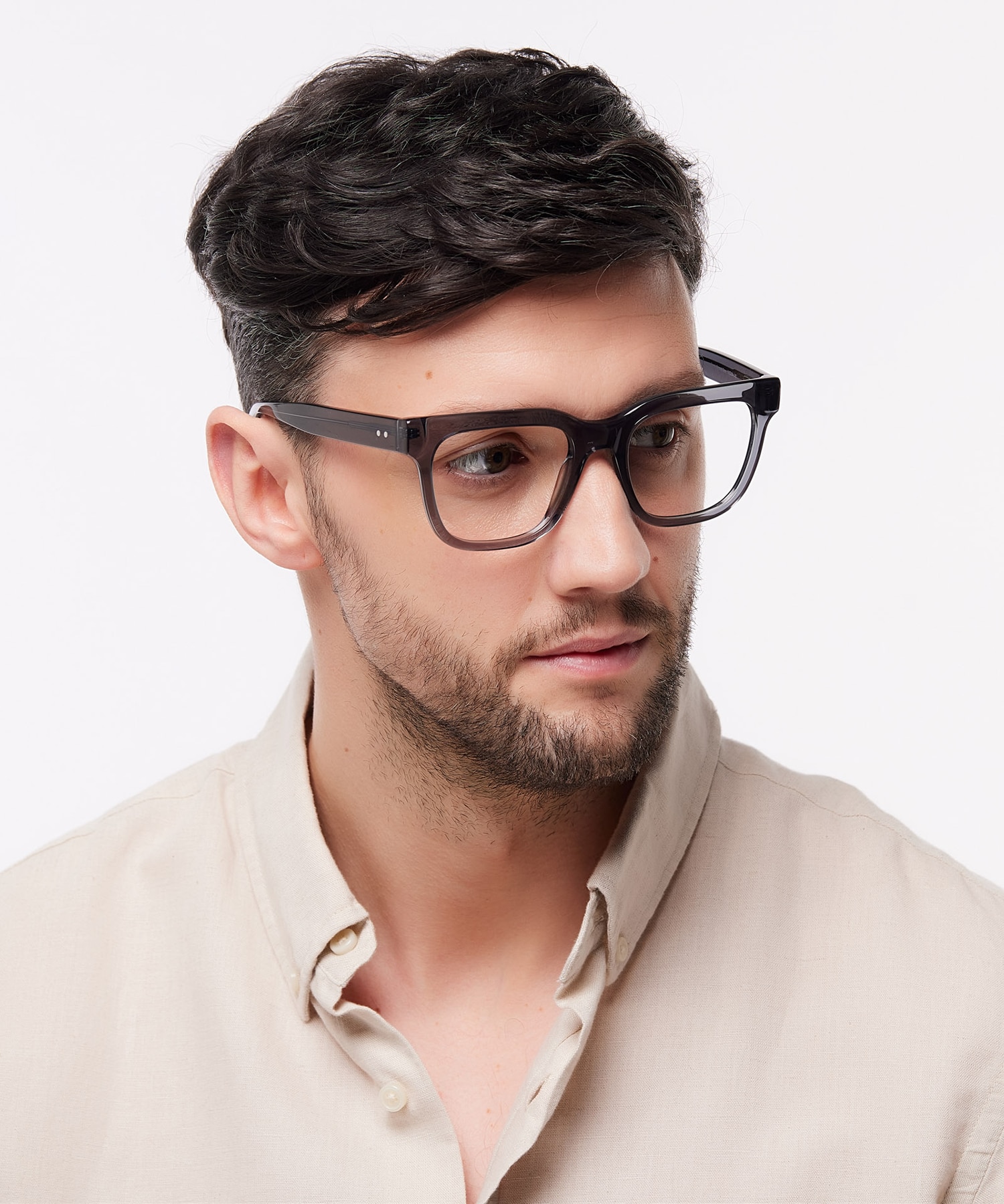 Kami Crystal Grey AcetateSunglass Frames for Men for Glasses Direct