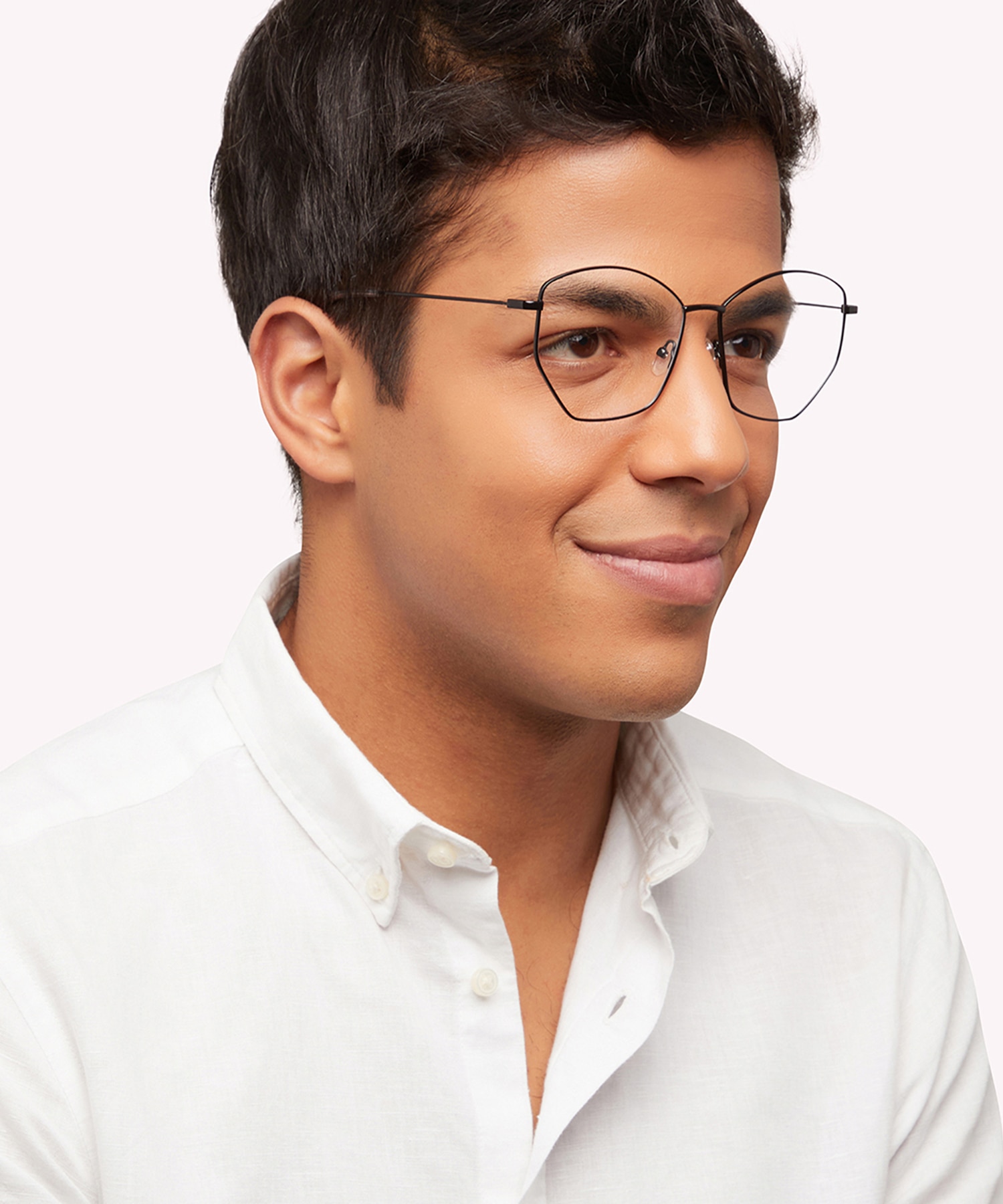 Eliza Shiny Black MetalEyeglass Frames for Men for Glasses Direct
