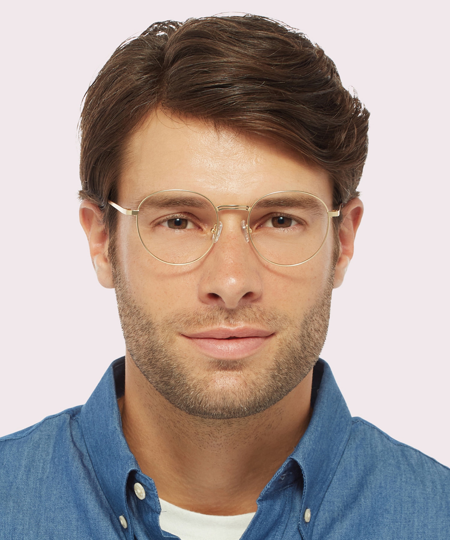 Franky Matte Gold MetalEyeglass Frames for Men for Glasses Direct