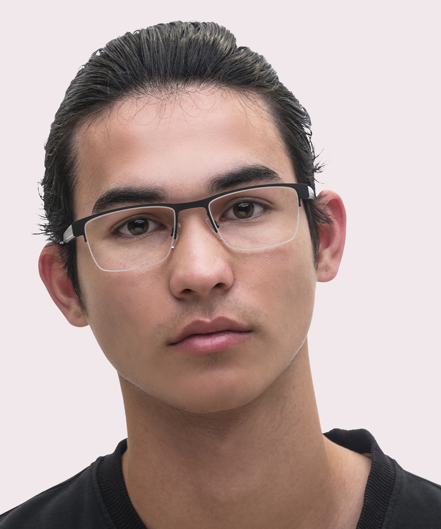 TH 1996 Black MetalEyeglass Frames for Men for Glasses Direct