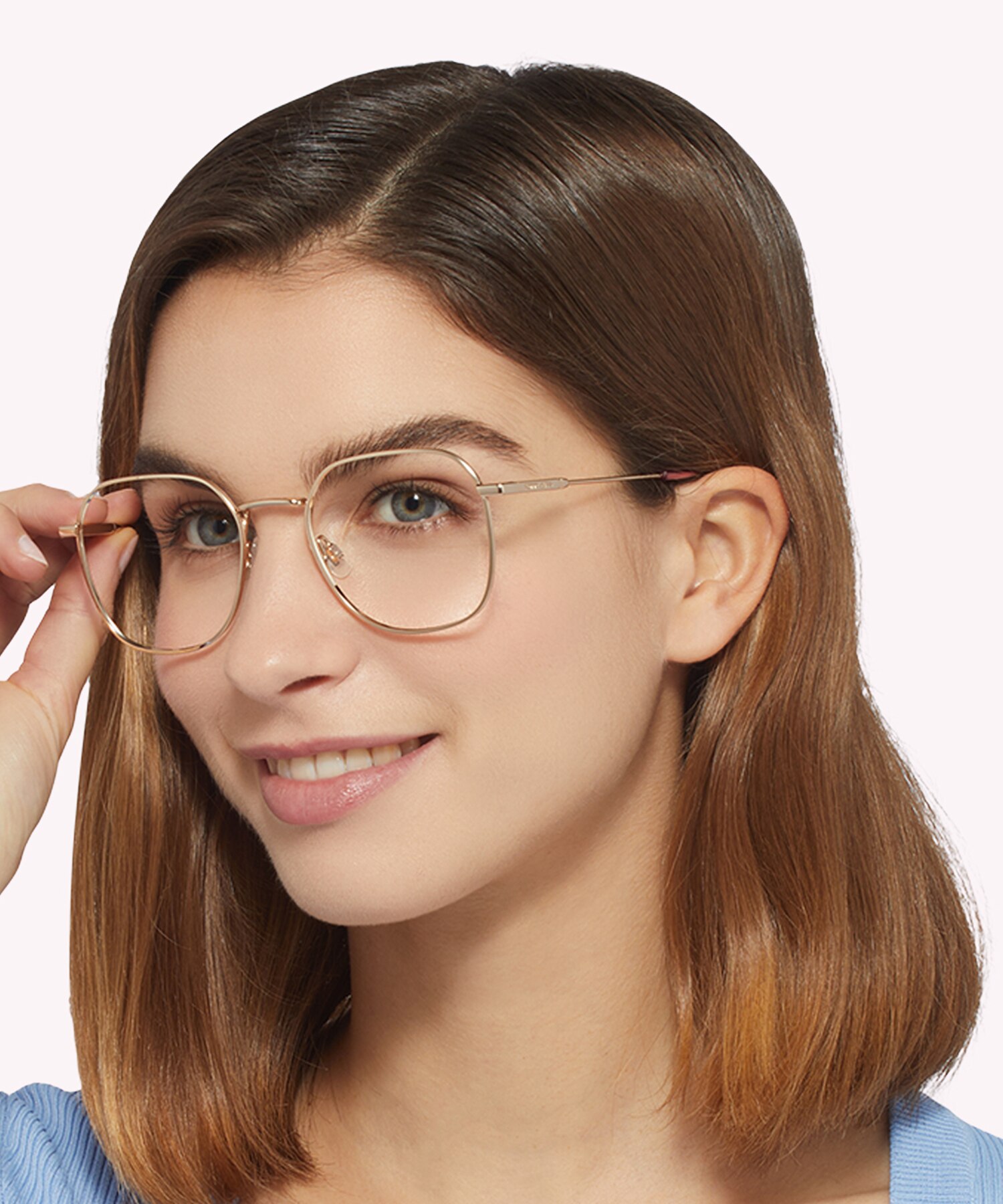 TJ 0091 Gold MetalEyeglass Frames for Women for Glasses Direct